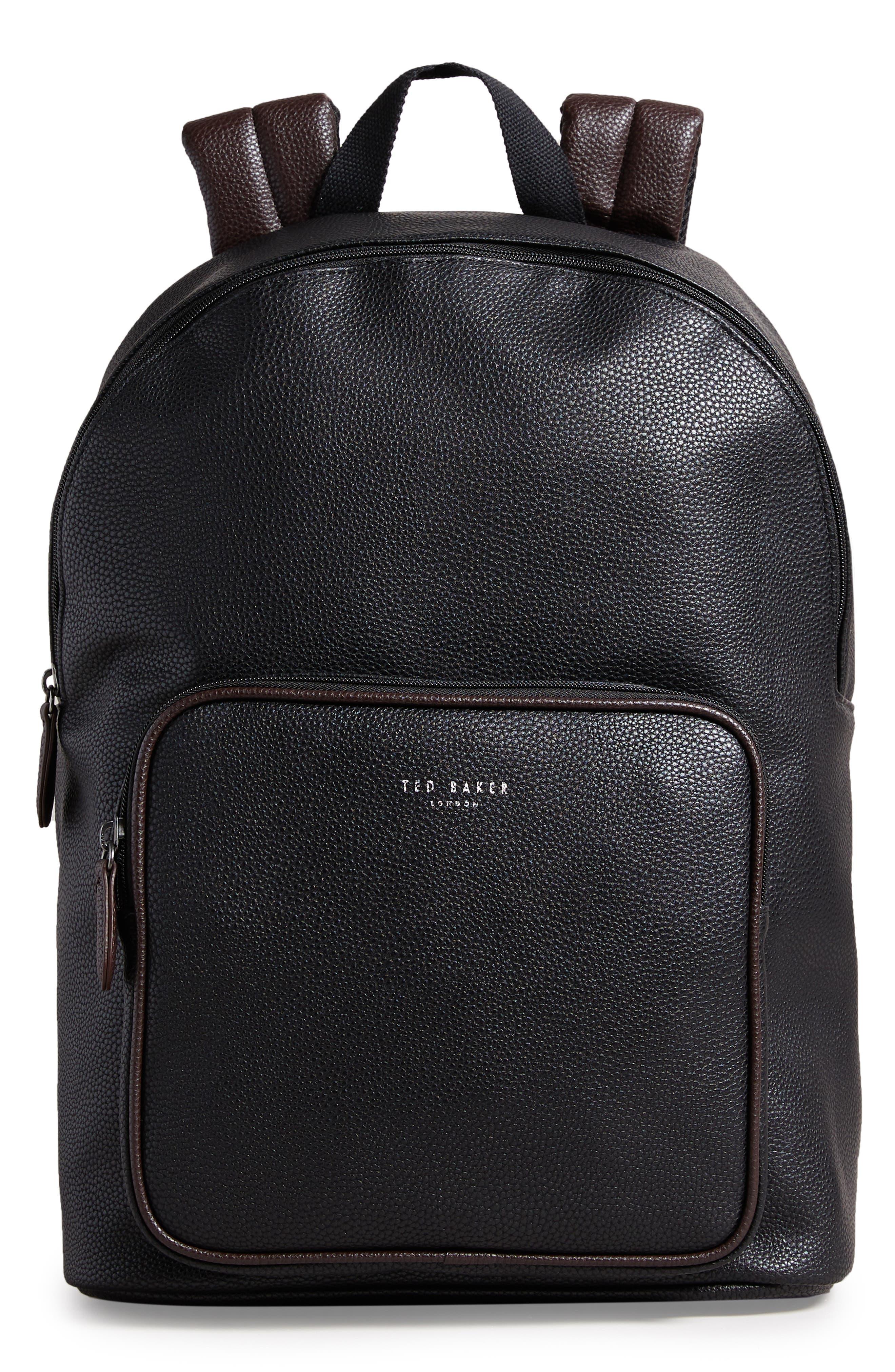 Ted Baker Laniss Faux Leather Backpack in Black for Men | Lyst