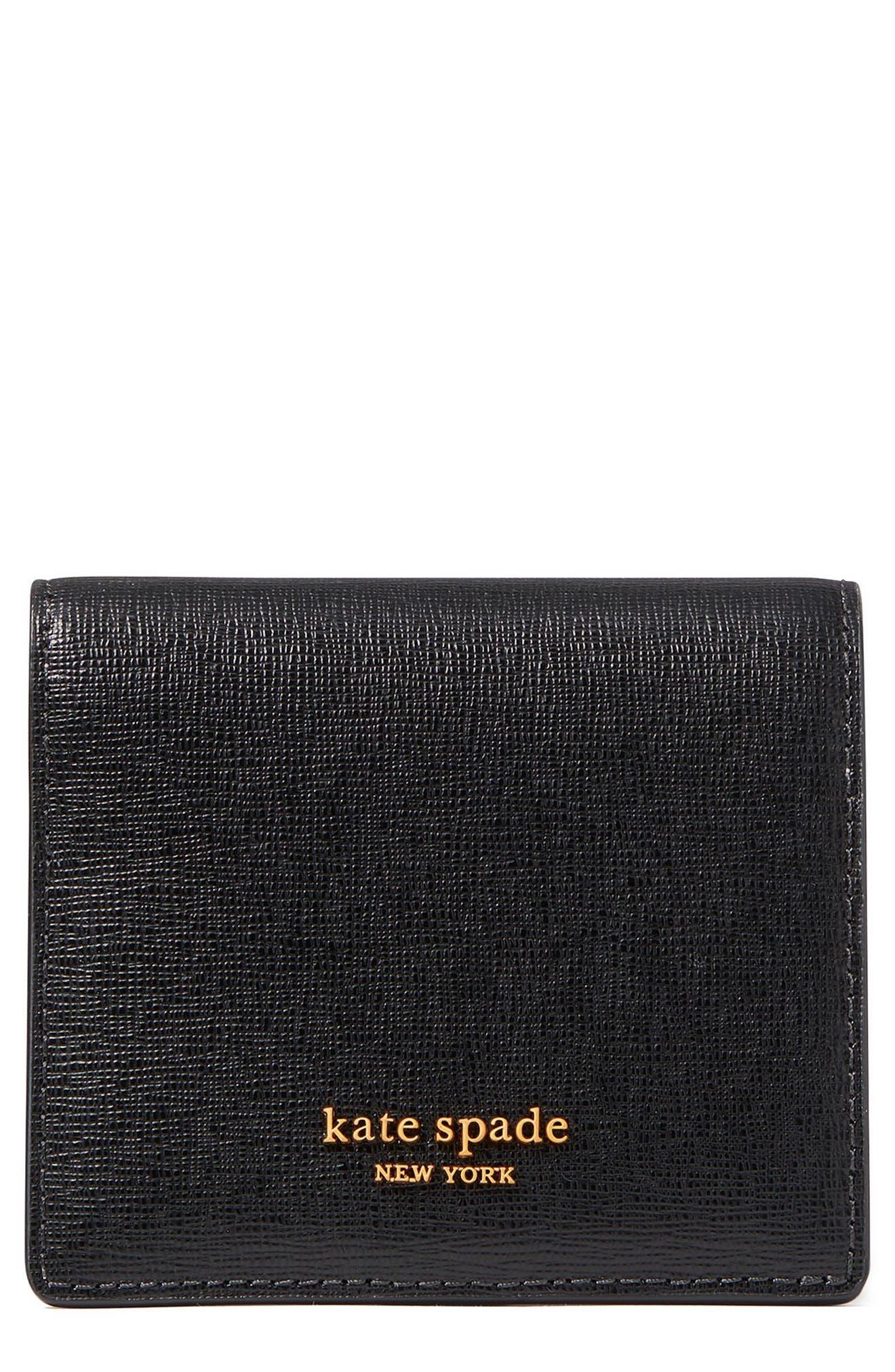 Kate Spade New York Morgan Color-Blocked Saffiano Leather Small Slim Bifold Wallet - Earthenware Black Multi