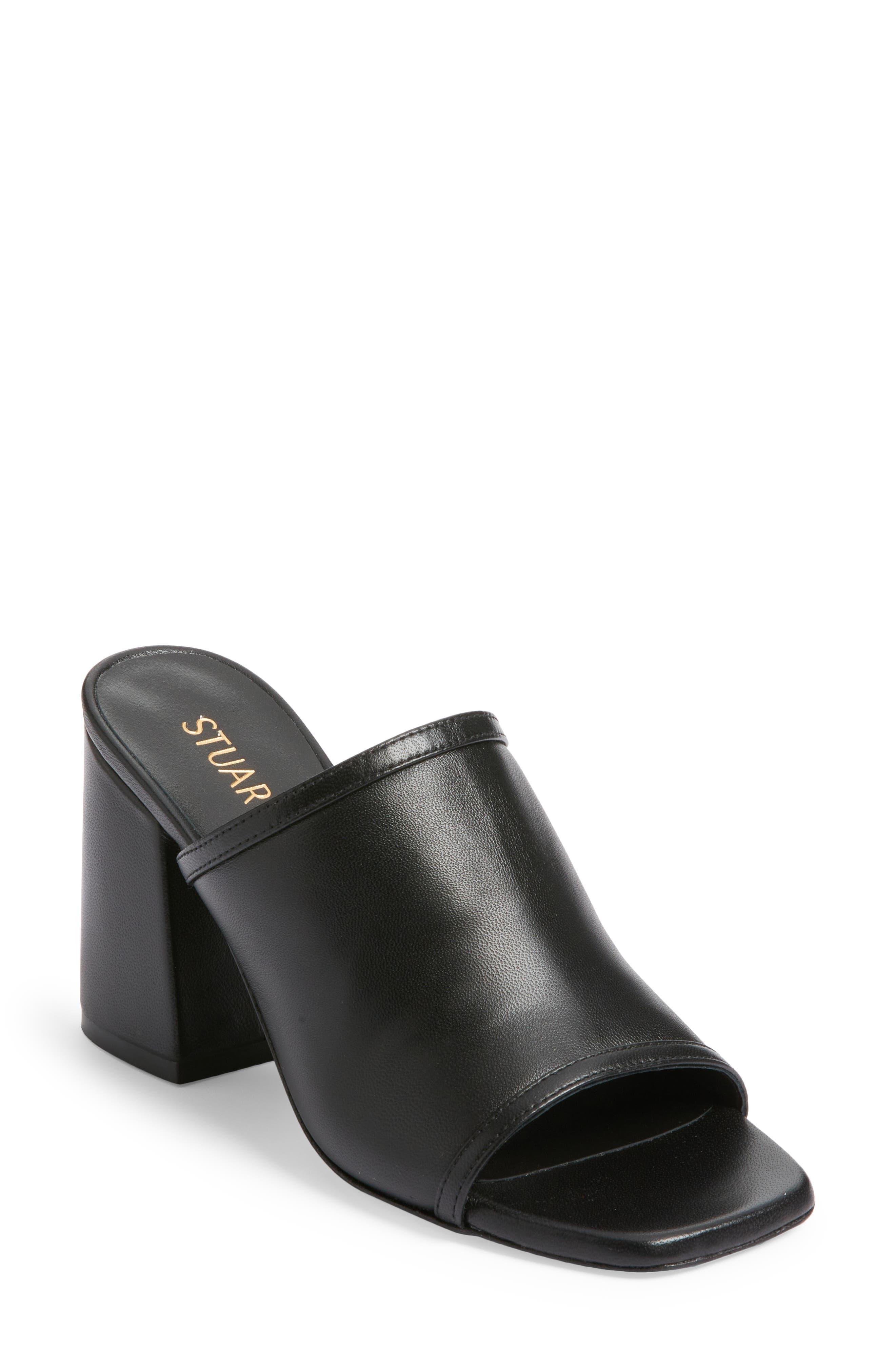 Stuart Weitzman Cayman 85 Block Slide Sandal in Black Lyst