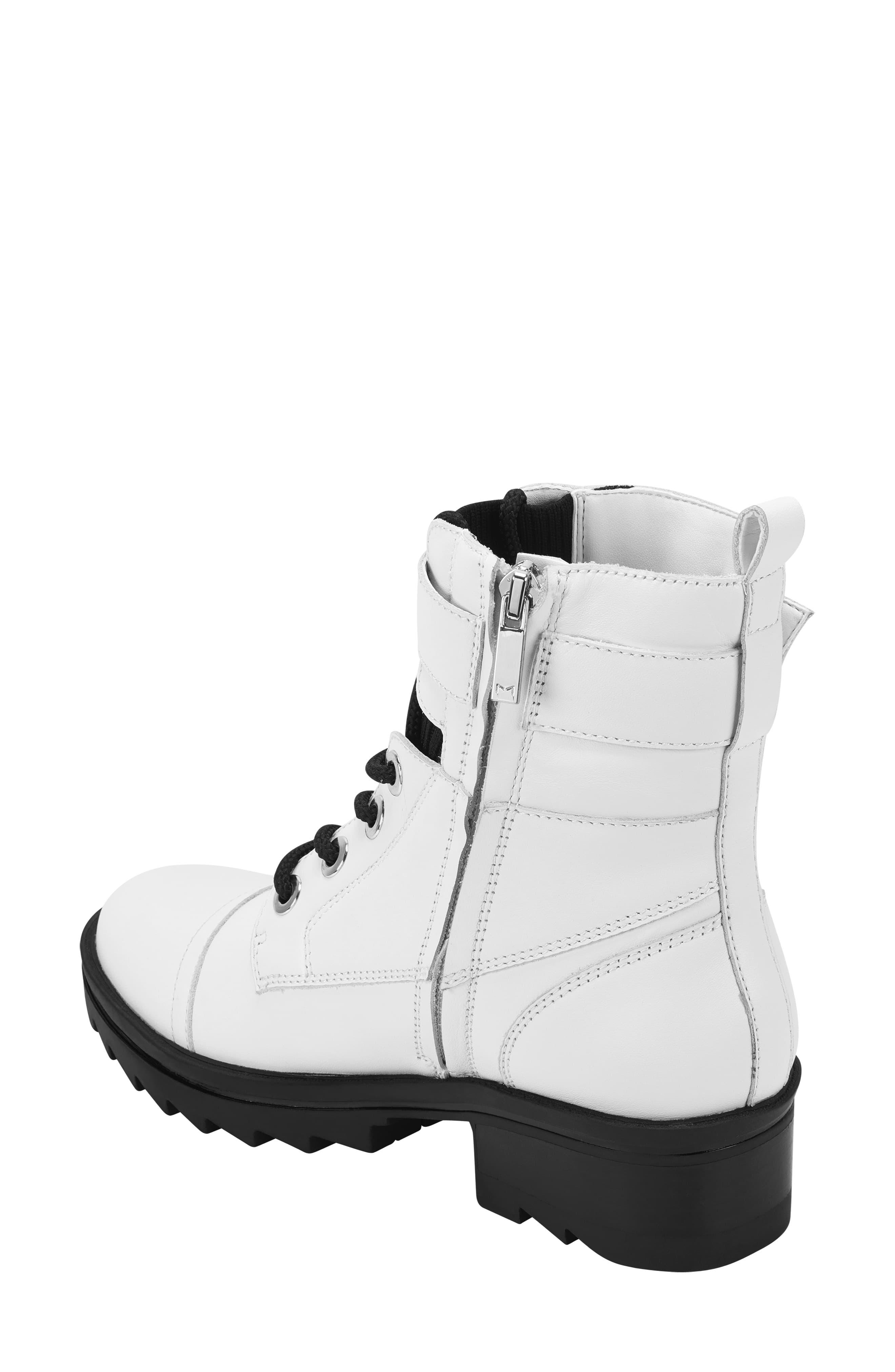 Marc Fisher Bristyn Combat Boot in Ivory Leather (White