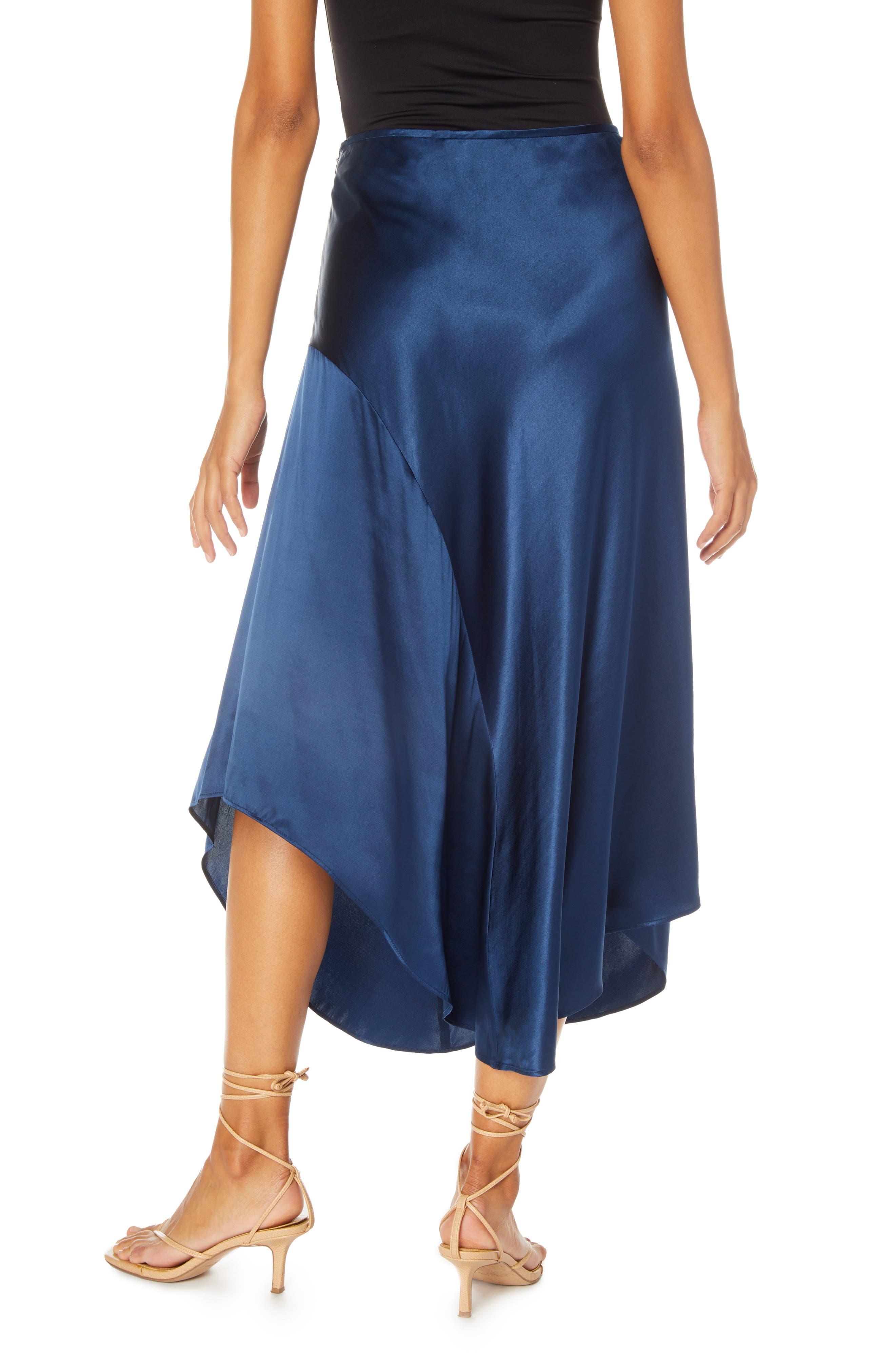 Robert Graham Sivan Asymmetric Silk Blend Midi Skirt in Blue | Lyst