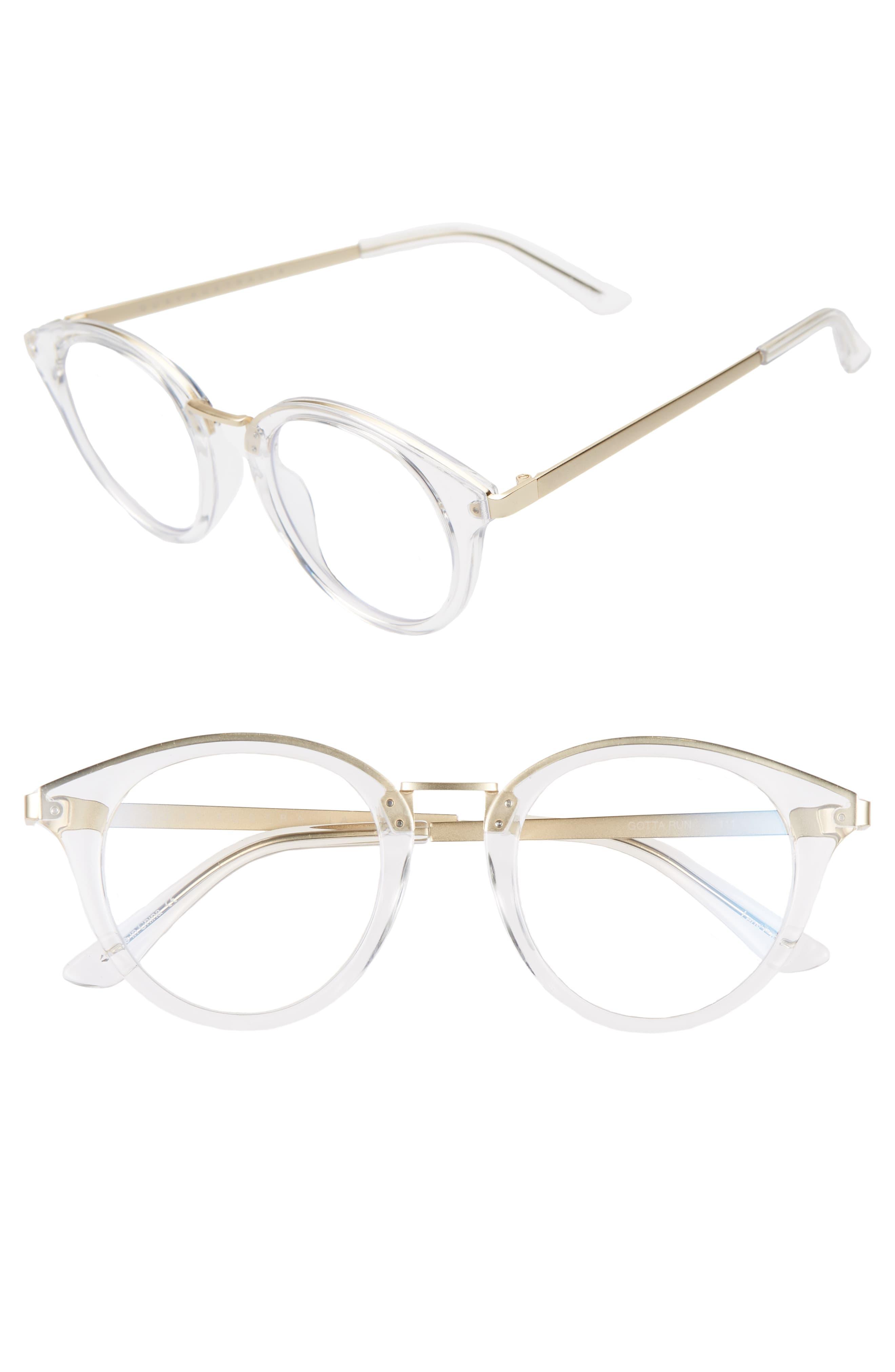 Quay Gotta Run 46mm Blue Light Blocking Glasses Clear/ Blue Light Lyst