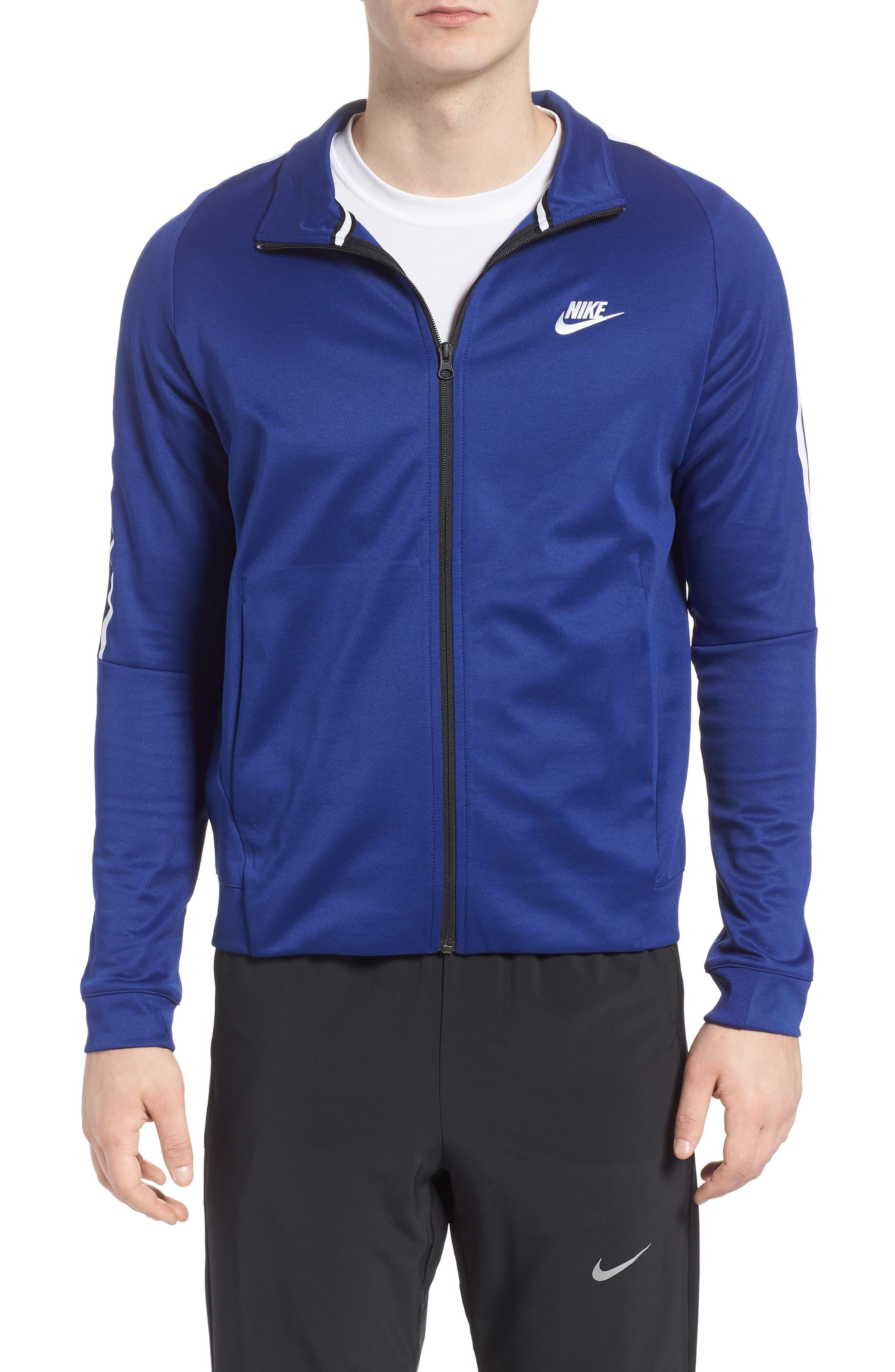 Nike Fleece Sportswear Zip Track Jacket in Blue for Men Lyst
