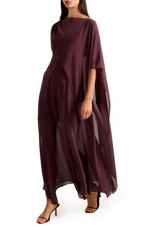 honey sheer maxi dress with cape EVER NEW Honey Sheer Maxi Dress With Cape in Purple