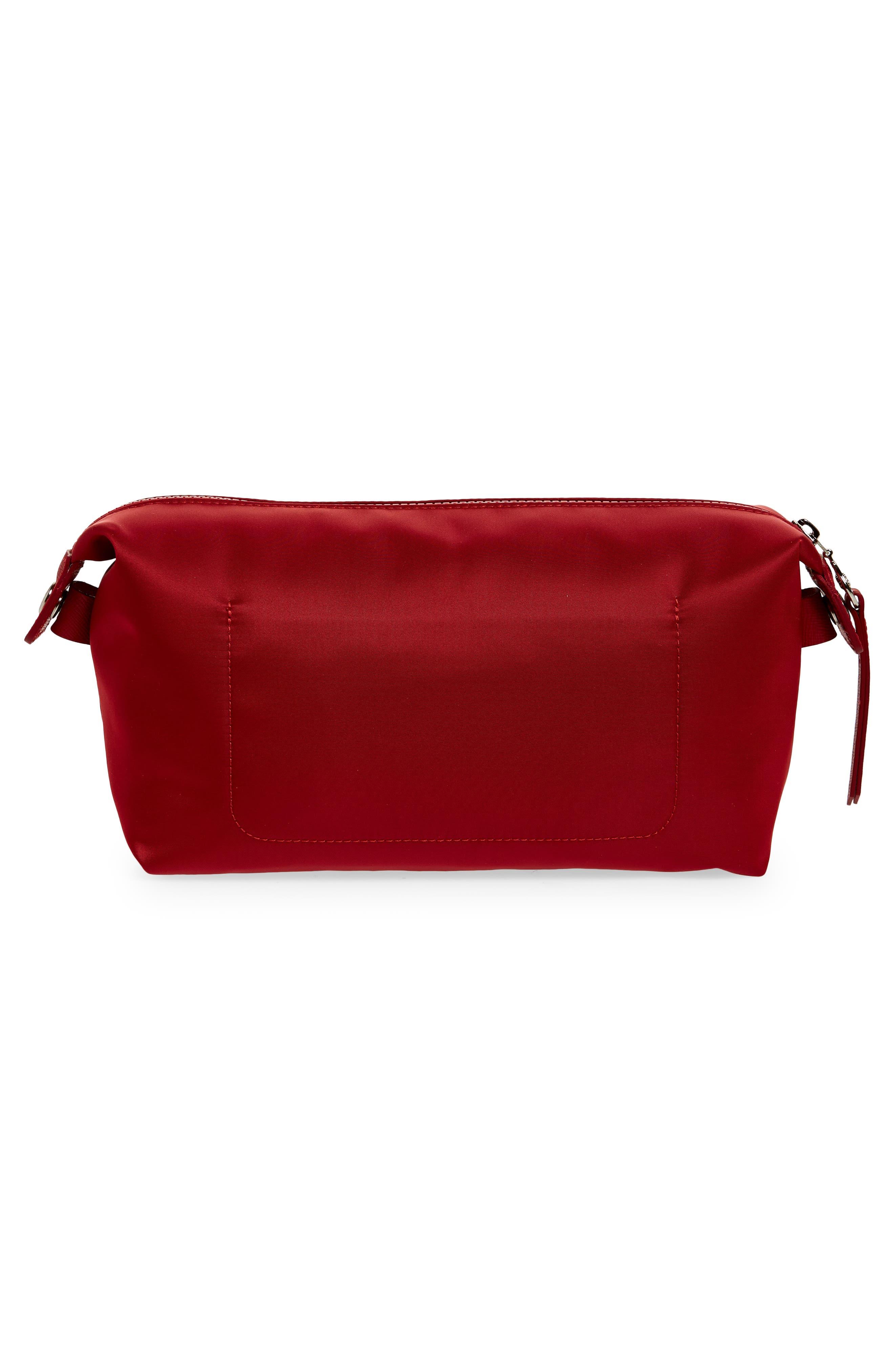 Longchamp Leather Trim Toiletry Bag in Red