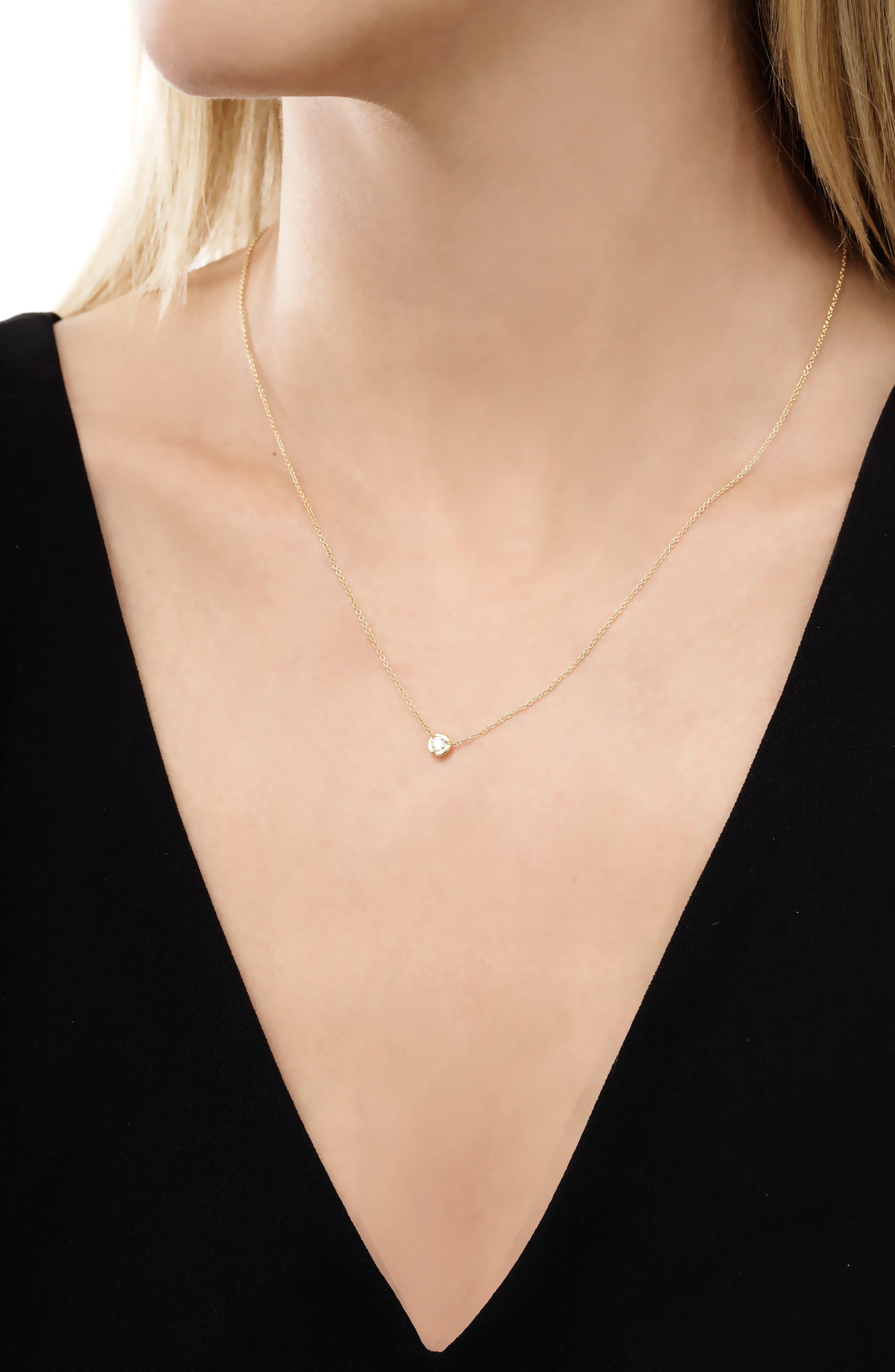 Bony Levy Small Bezel Diamond Solitaire Necklace (nordstrom Exclusive