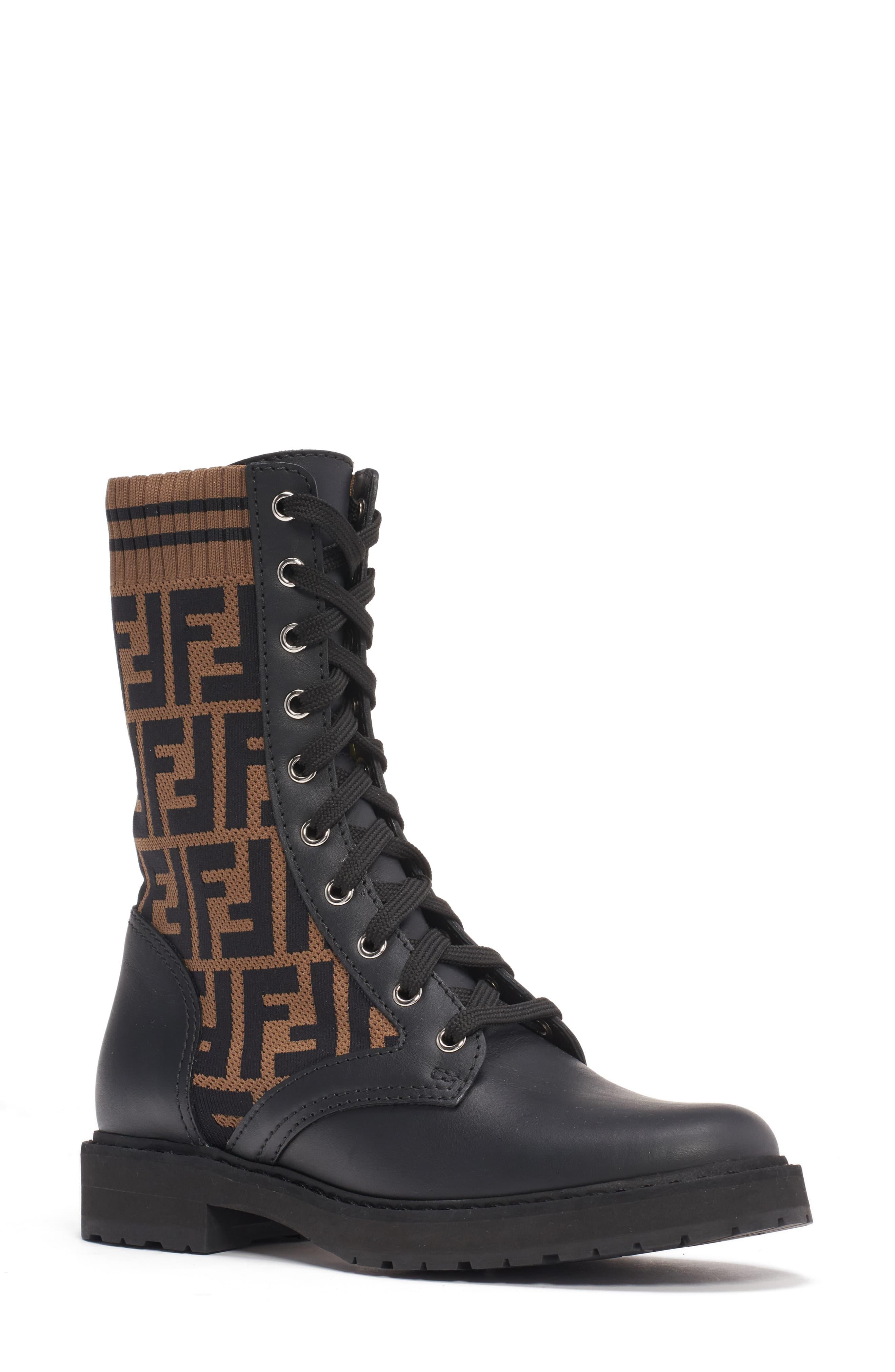 Fendi Boots 8t6780 Polyester Logo Black Brown | Lyst