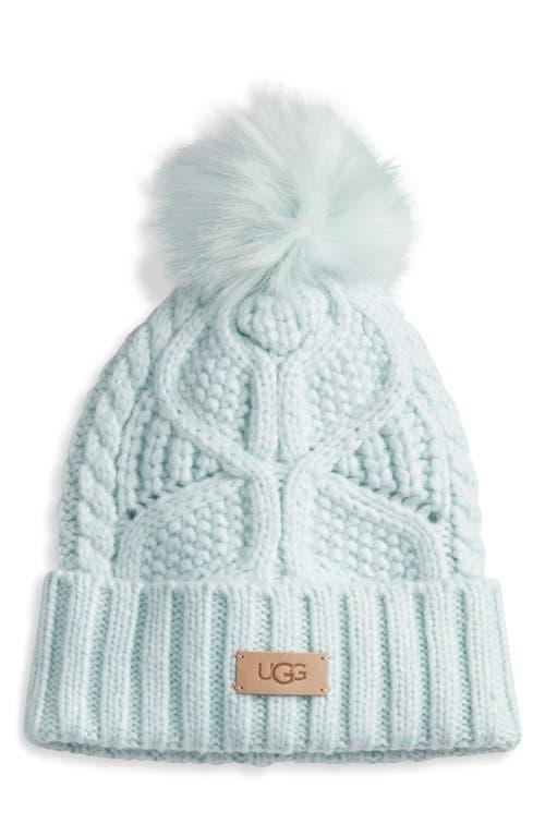 UGG Light Blue Knit Hat with Faux Fur Pom UGG Australia Women main image 2