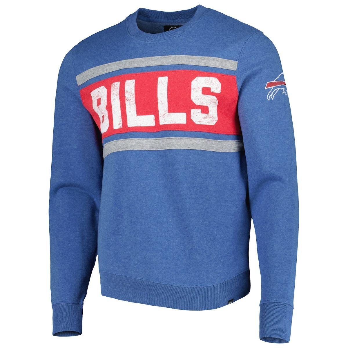 47 Heathered Blue Buffalo Bills Bypass Tribeca Pullover Sweatshirt for Men