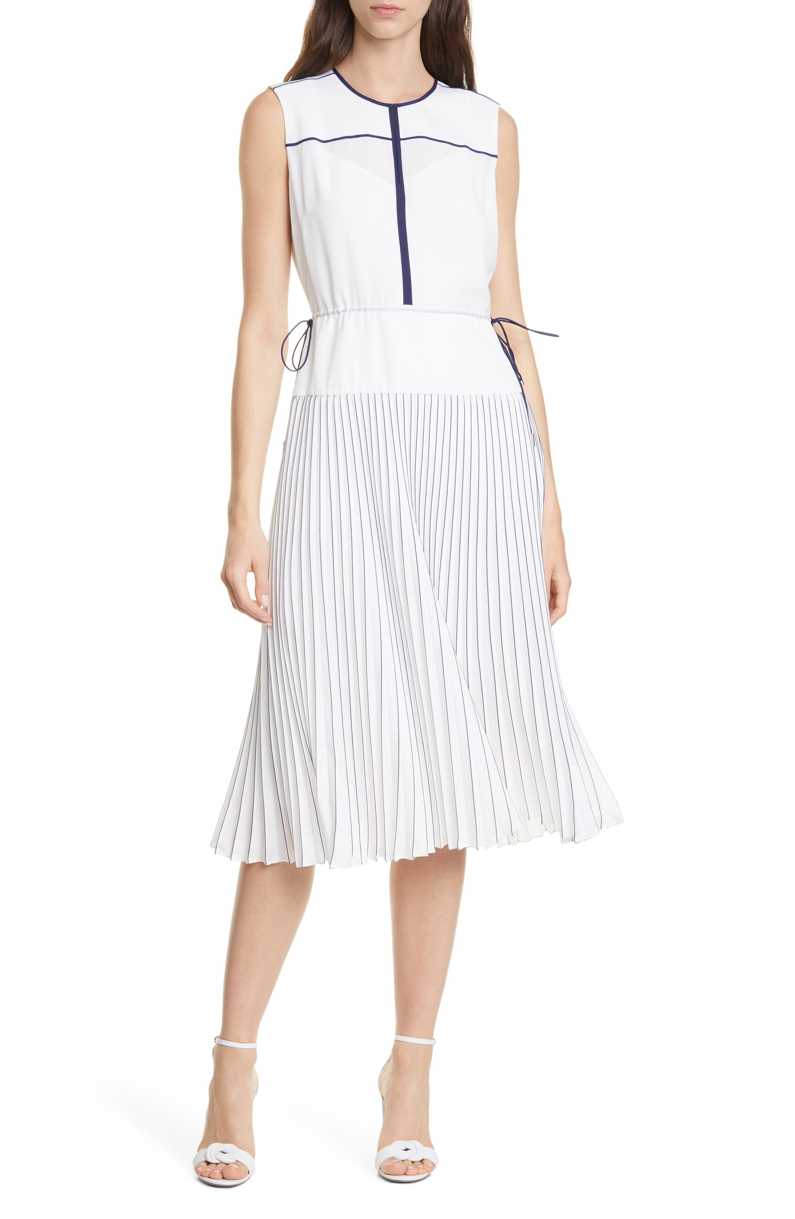 club monaco pleated dress