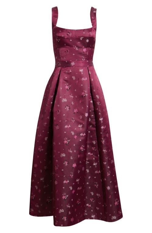 pleated seamed bodice jacquard maxi cocktail dress chelsea28 Chelsea28 Pleated Seamed Bodice Jacquard Maxi Cocktail Dress in Purple