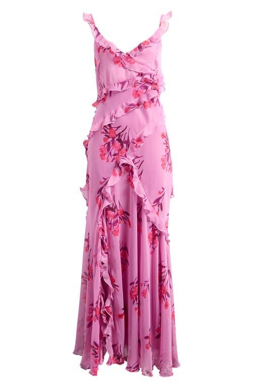 pink ruffle dress topshop NEW TOPSHOP Asymmetrical Frill Maxi DRESS SIZE US 10 UK 14 EURO 42 LILAC $95