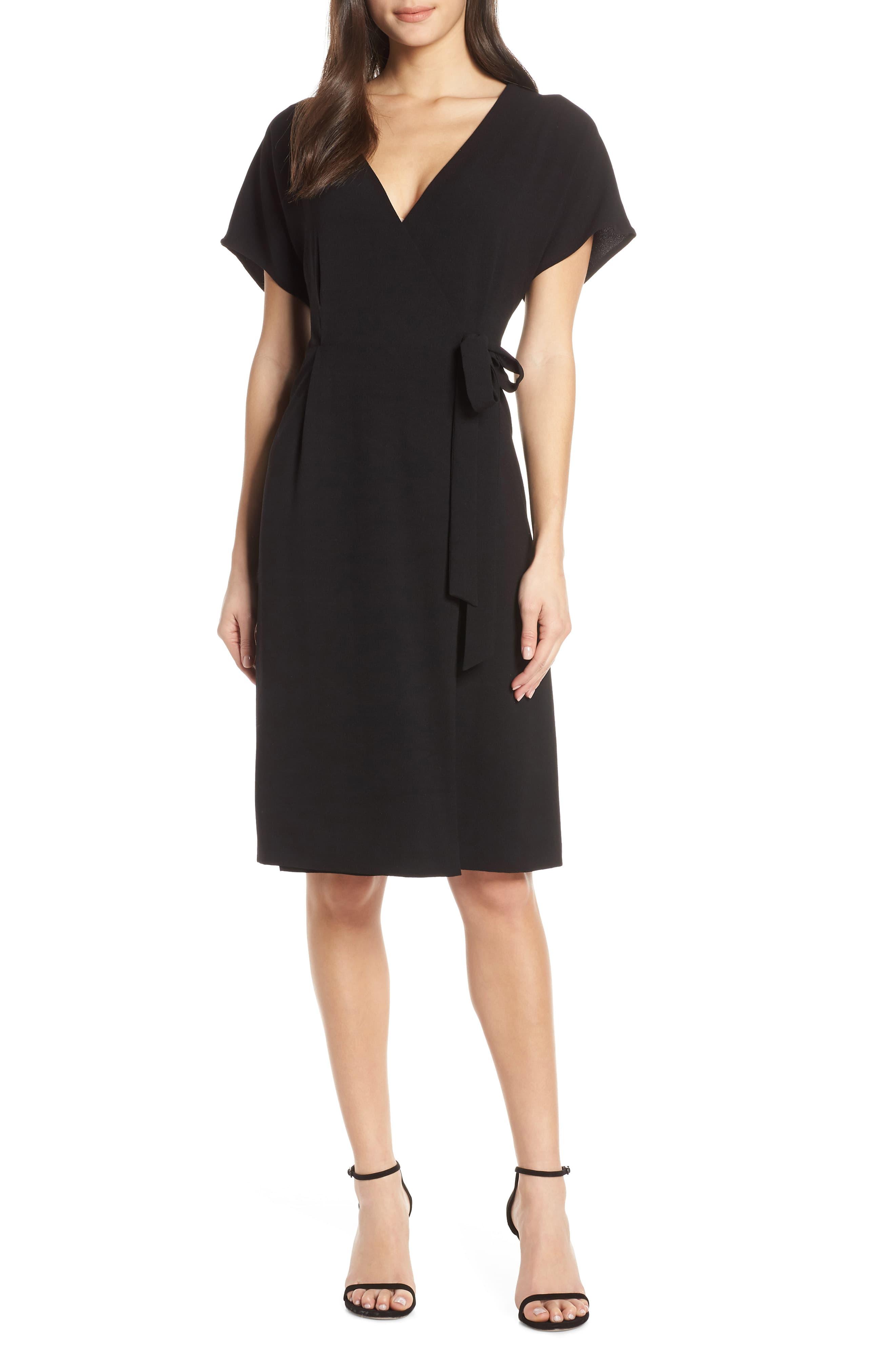 charles henry ruffle tiered wrap dress