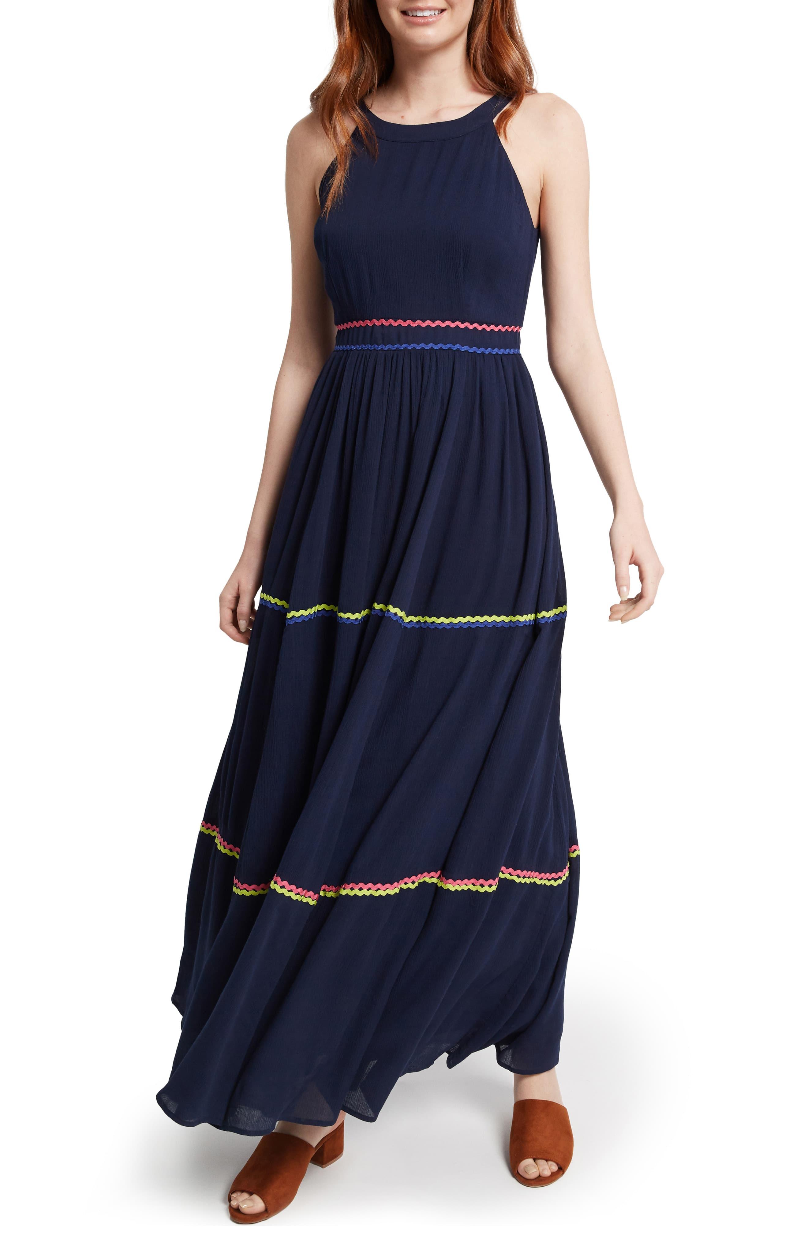 ModCloth Tiered Maxi Dress in Blue - Lyst