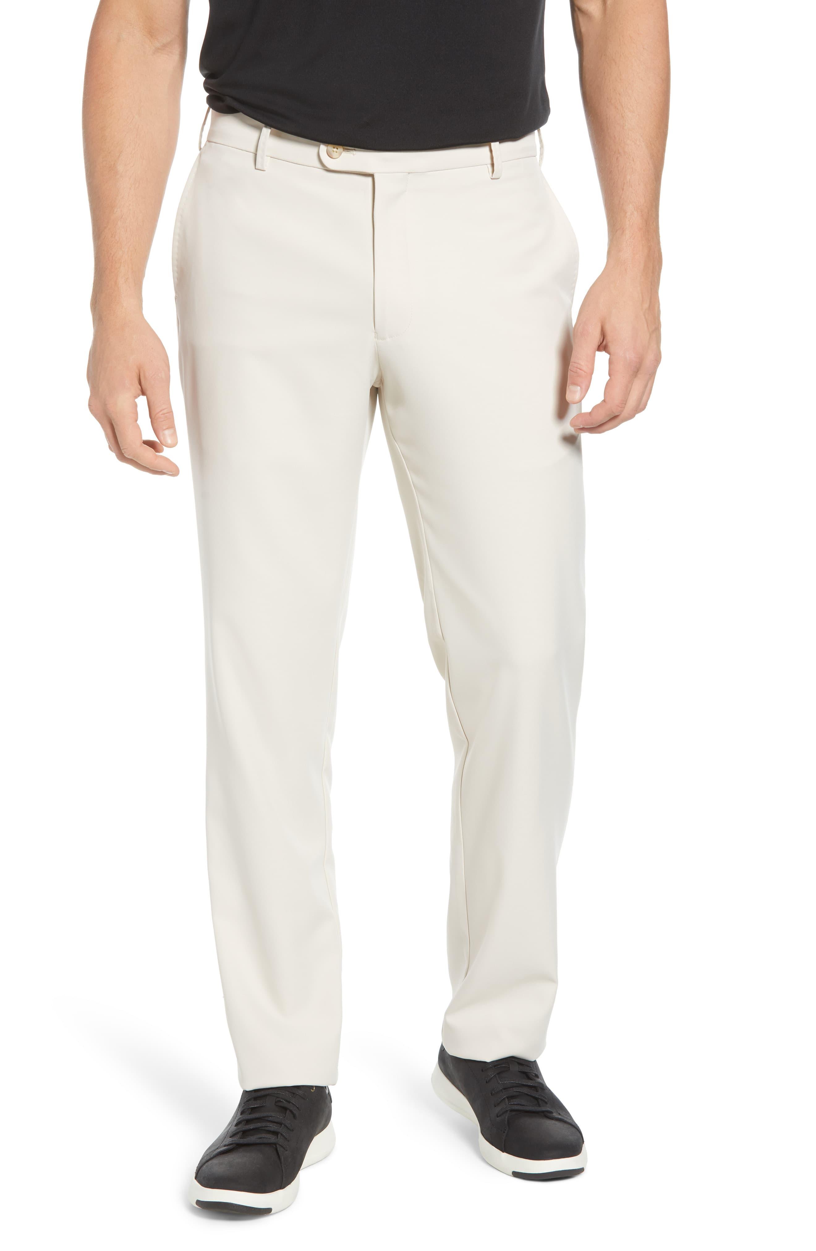 Peter Millar Durham Flat Front Performance Pants in Stone (Natural) for ...