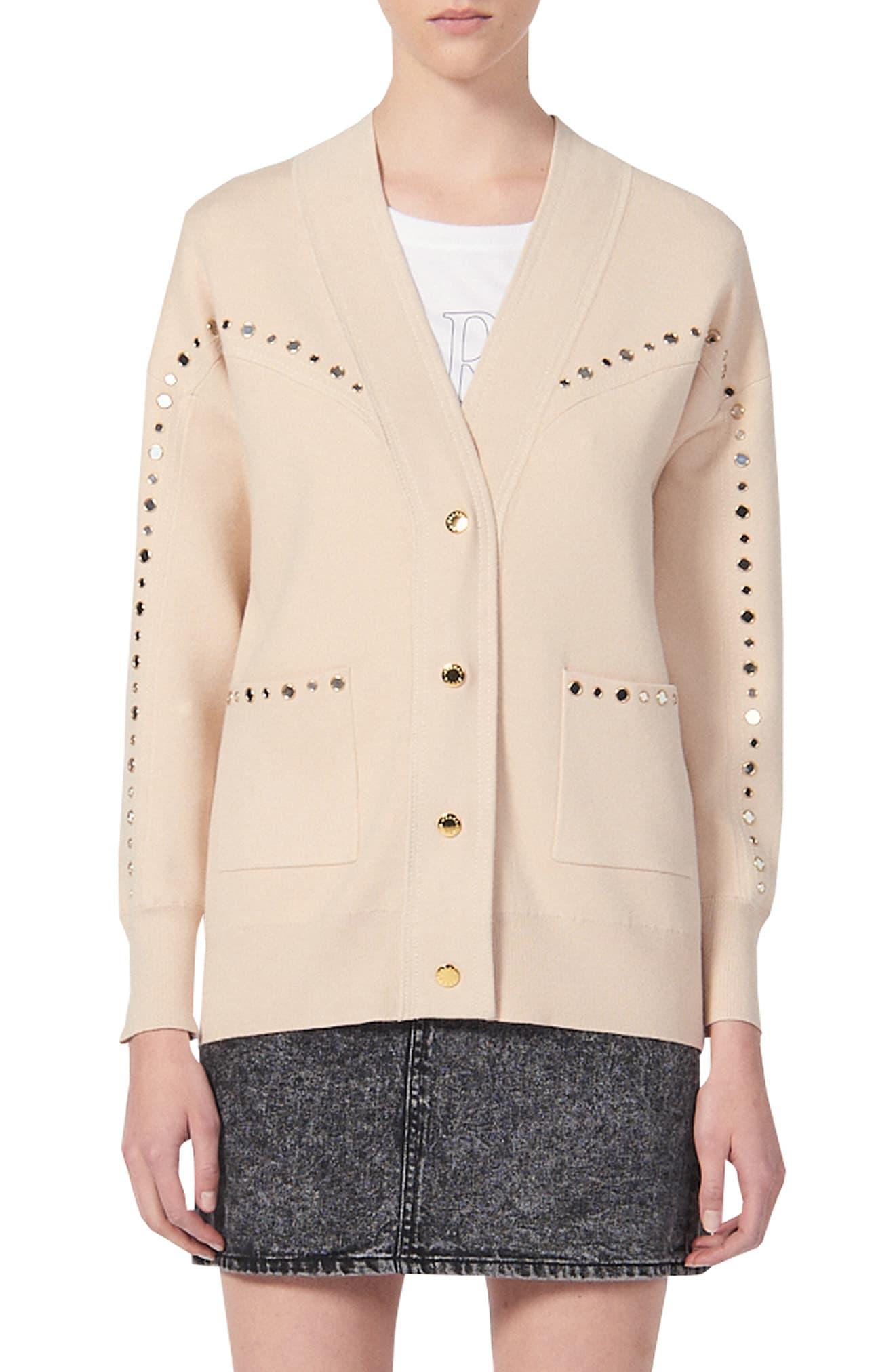 sandro studded cardigan