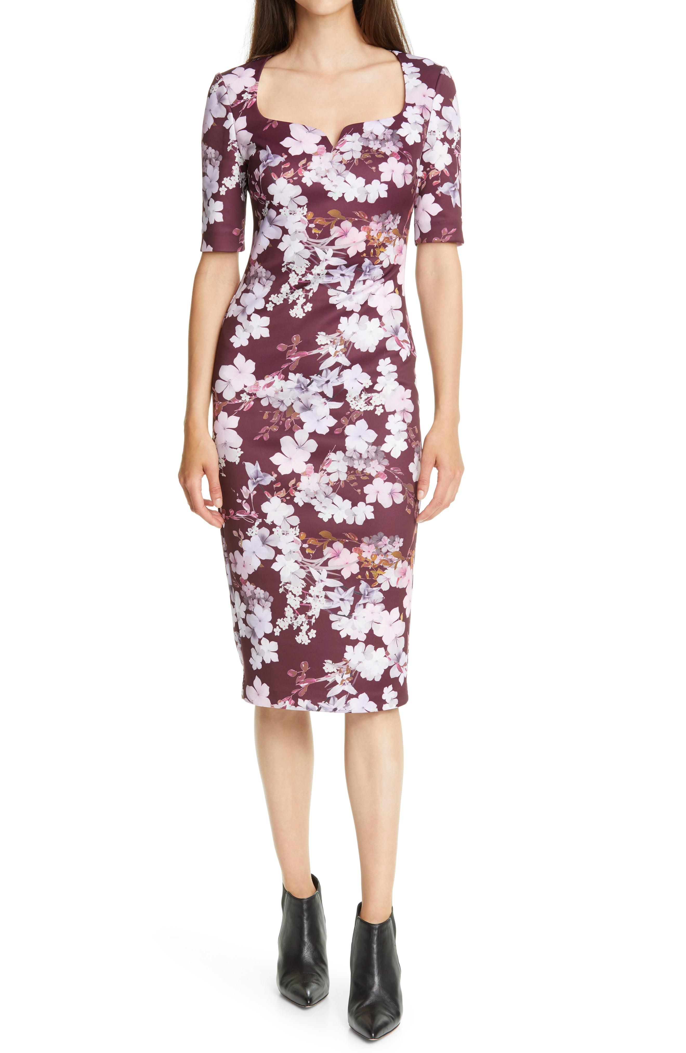 Ted Baker Heike Pergola Floral Print Bodycon Dress in Red Lyst