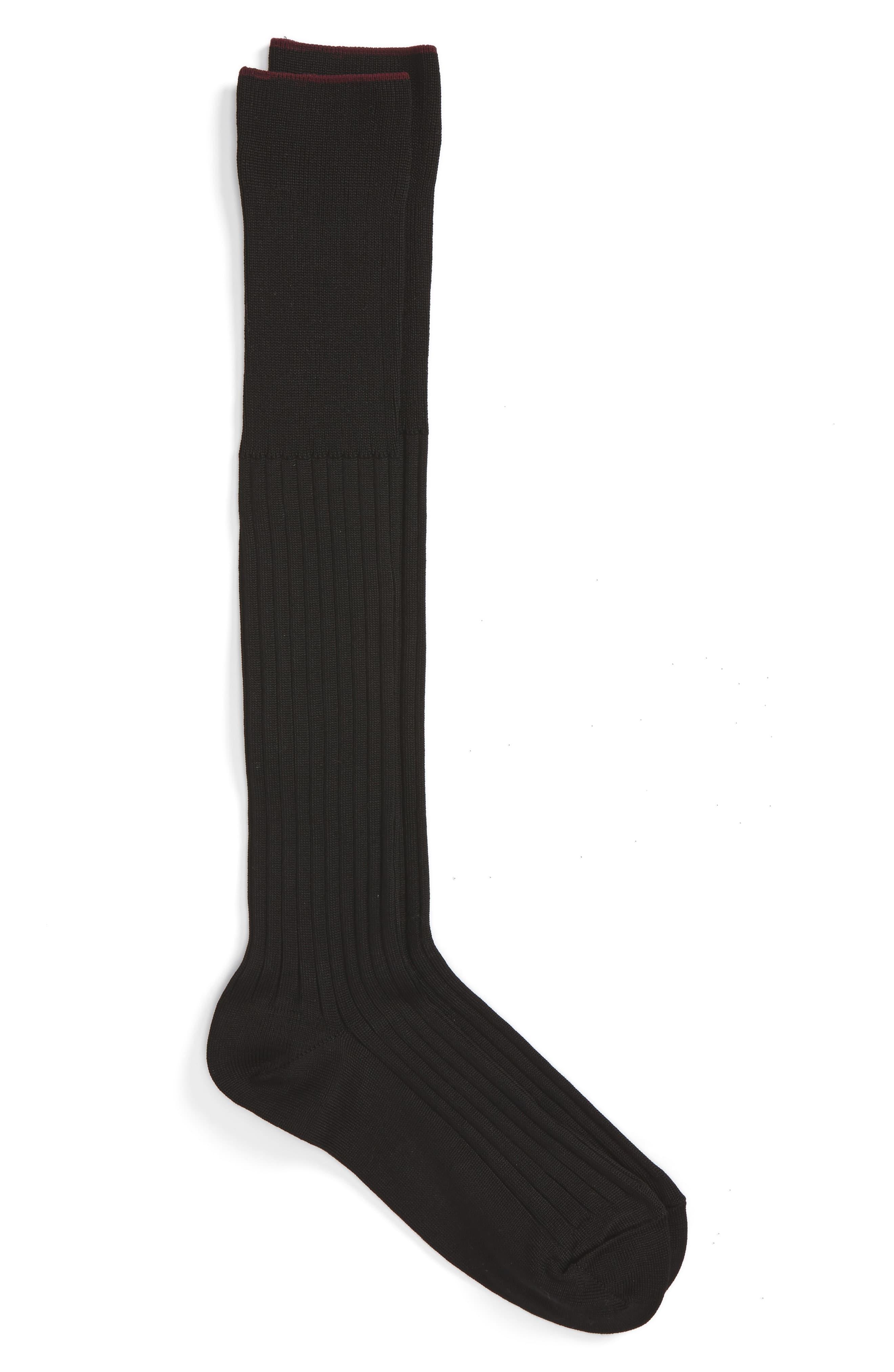 Nordstrom Over The Calf Cotton Blend Dress Socks in Black for Men Lyst