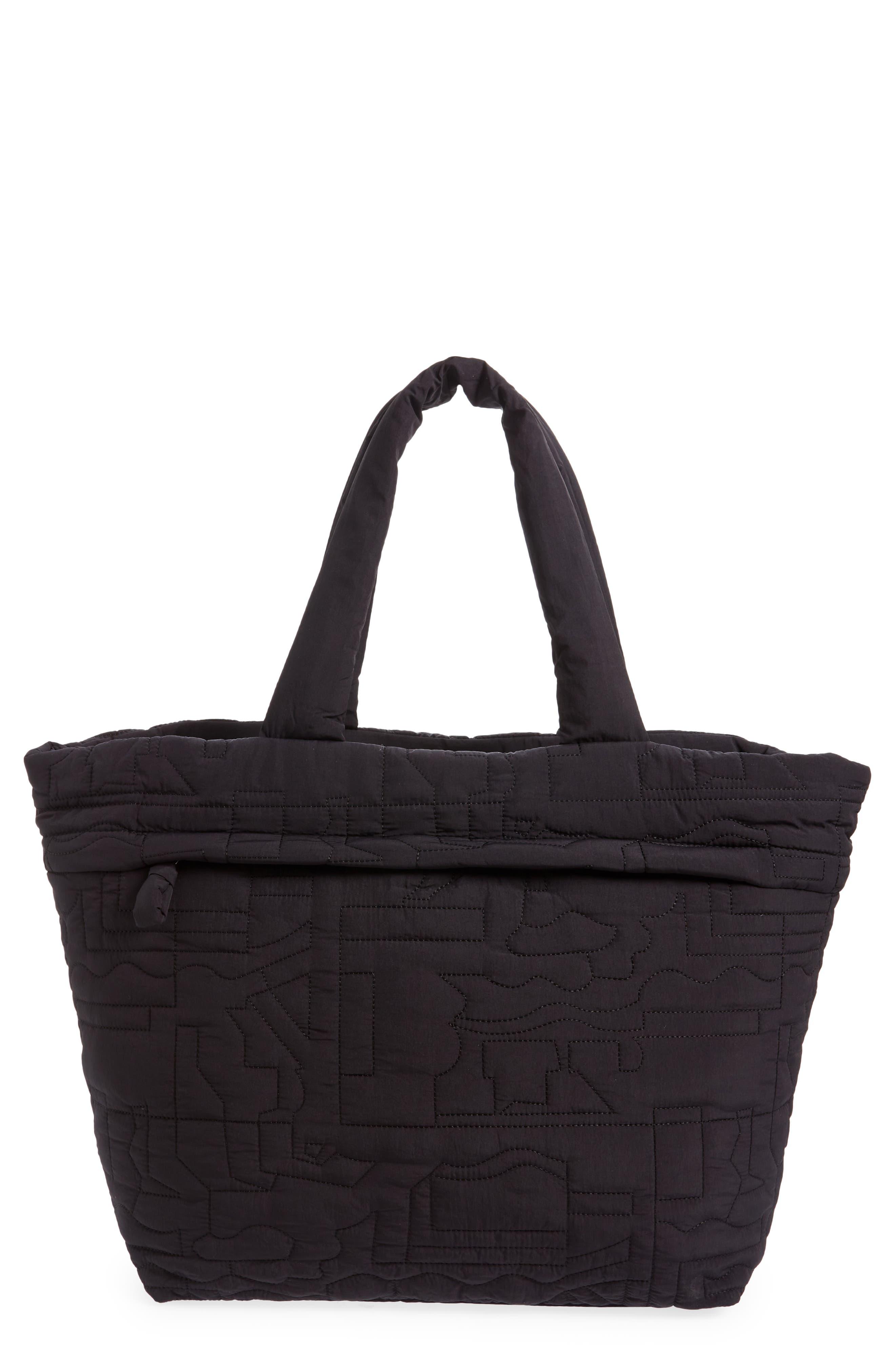 TOPSHOP Sunni Slouchy Nylon Quilt Shoulder Bag in Black