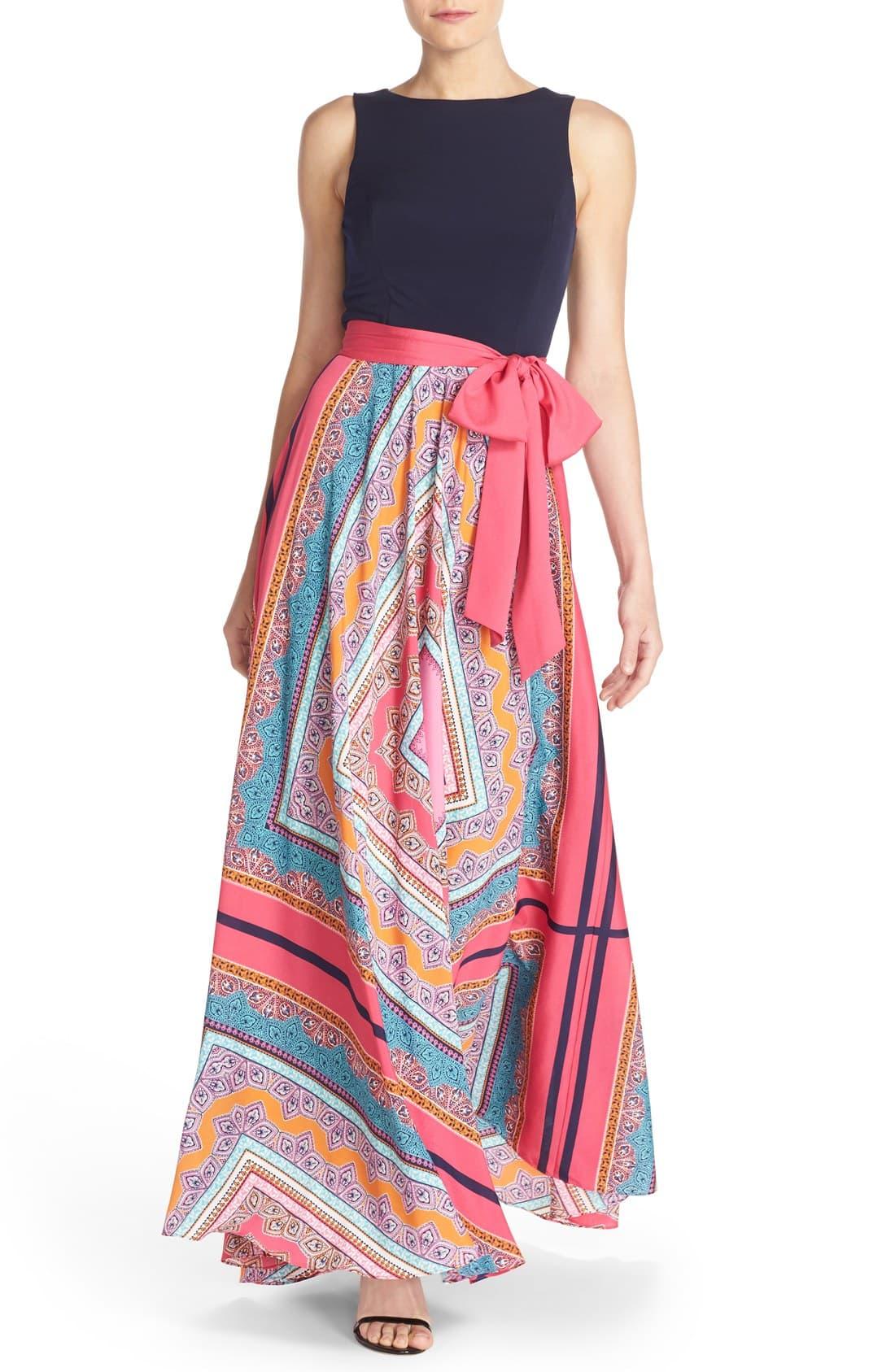 eliza j scarf print dress