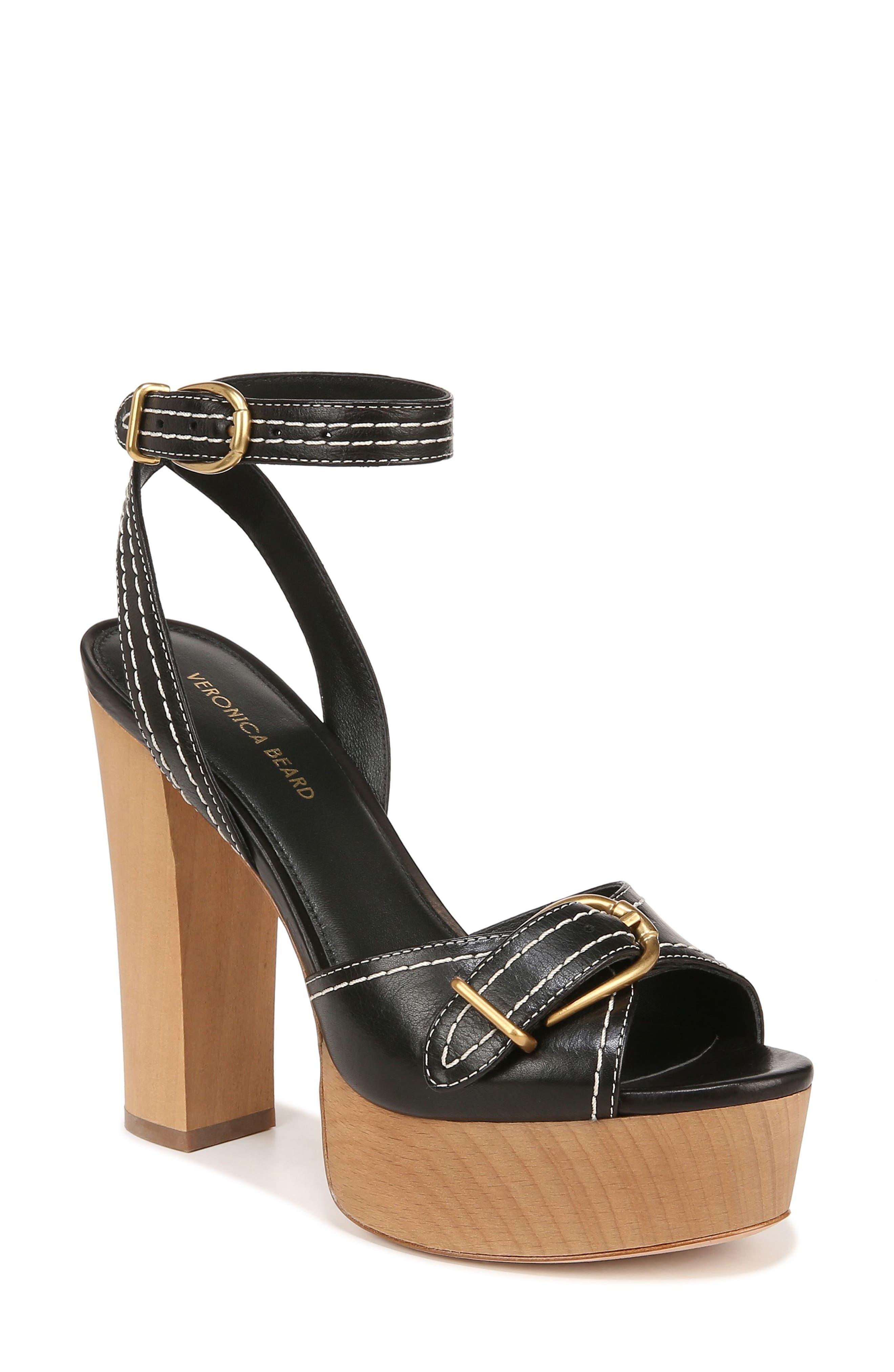 Veronica Beard Leonardo Ankle Strap Platform Sandal in Black | Lyst