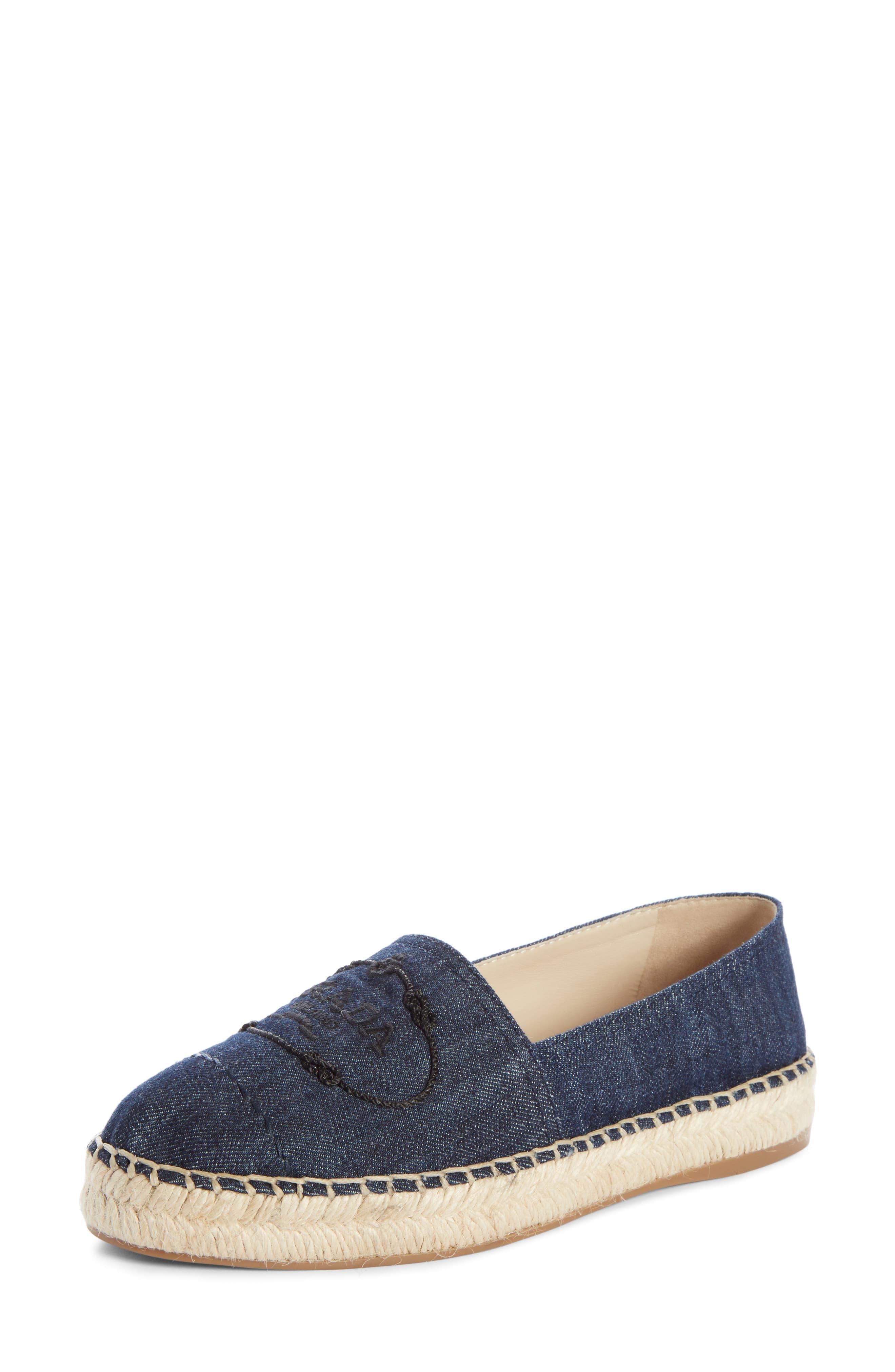 prada espadrilles denim