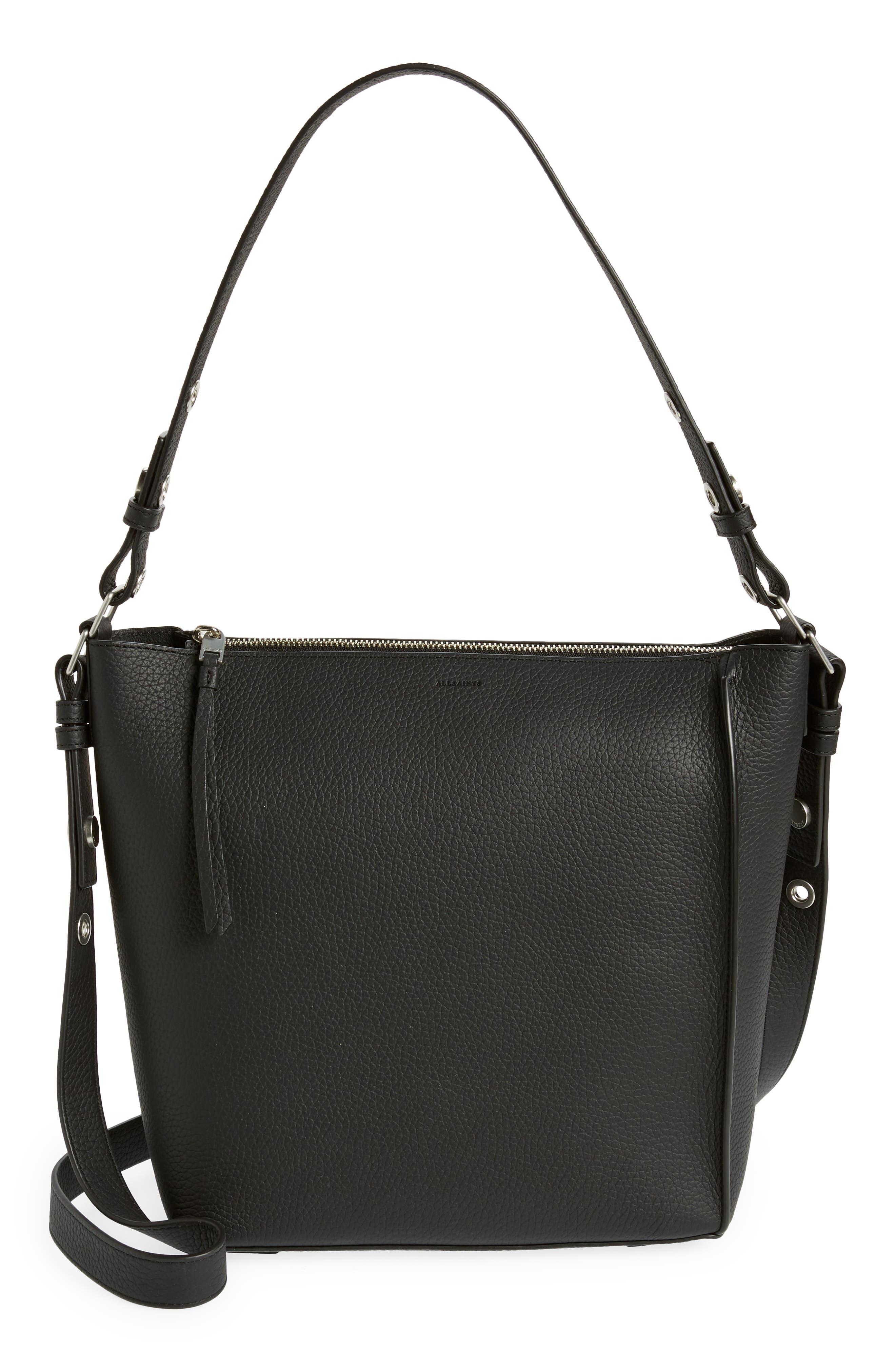 AllSaints Kita Leather Shoulder/crossbody Bag in Black Lyst