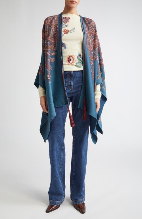 ポンチョ・ケープ ETRO Woman Cape Multicolor WRPA000399SPS45 X0883 Etro Wool paisley jacquard cape - Multicolour - Women
