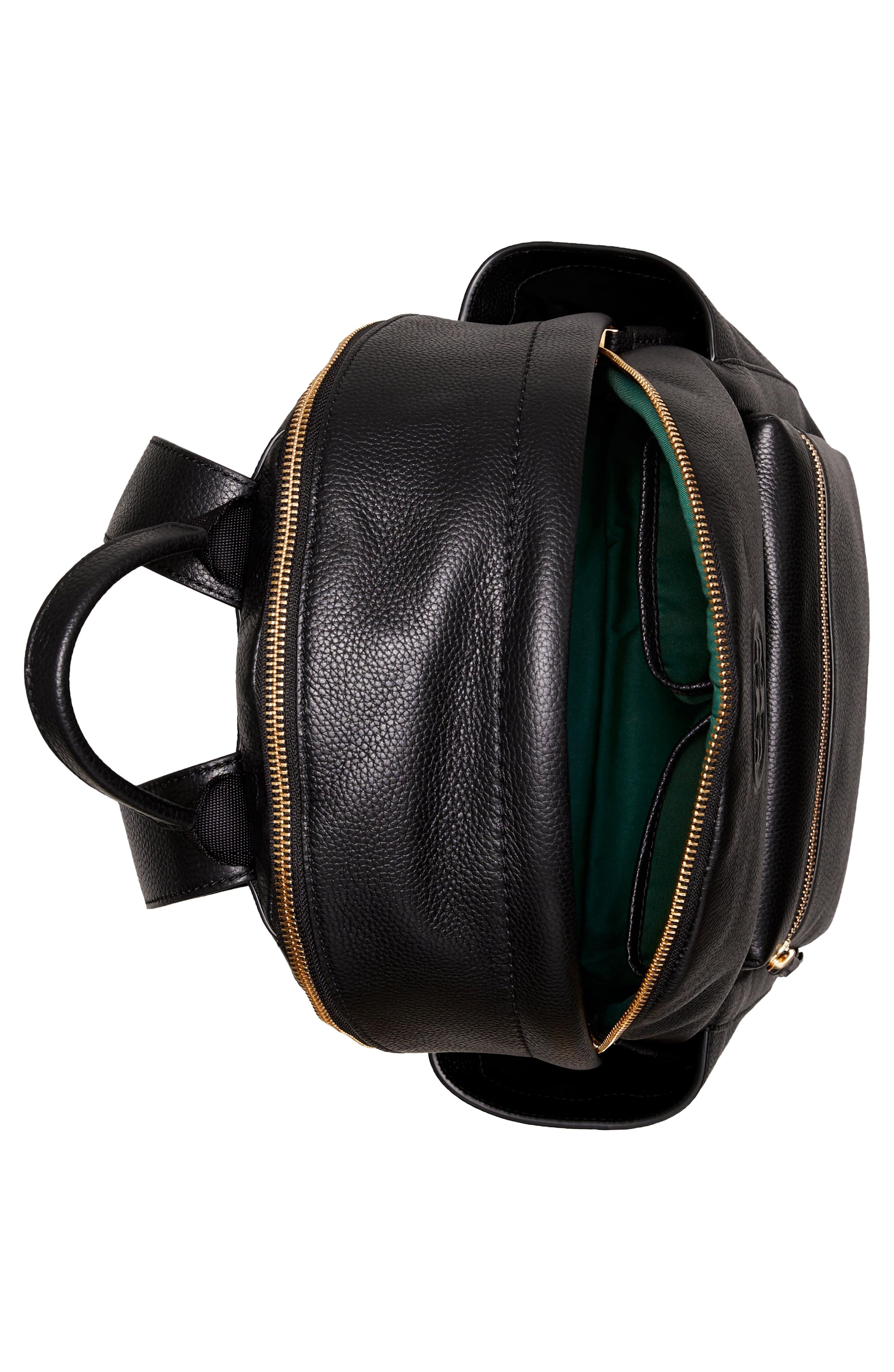 Tory Burch Small Perry Bombe Black Leather Backpack | Lyst