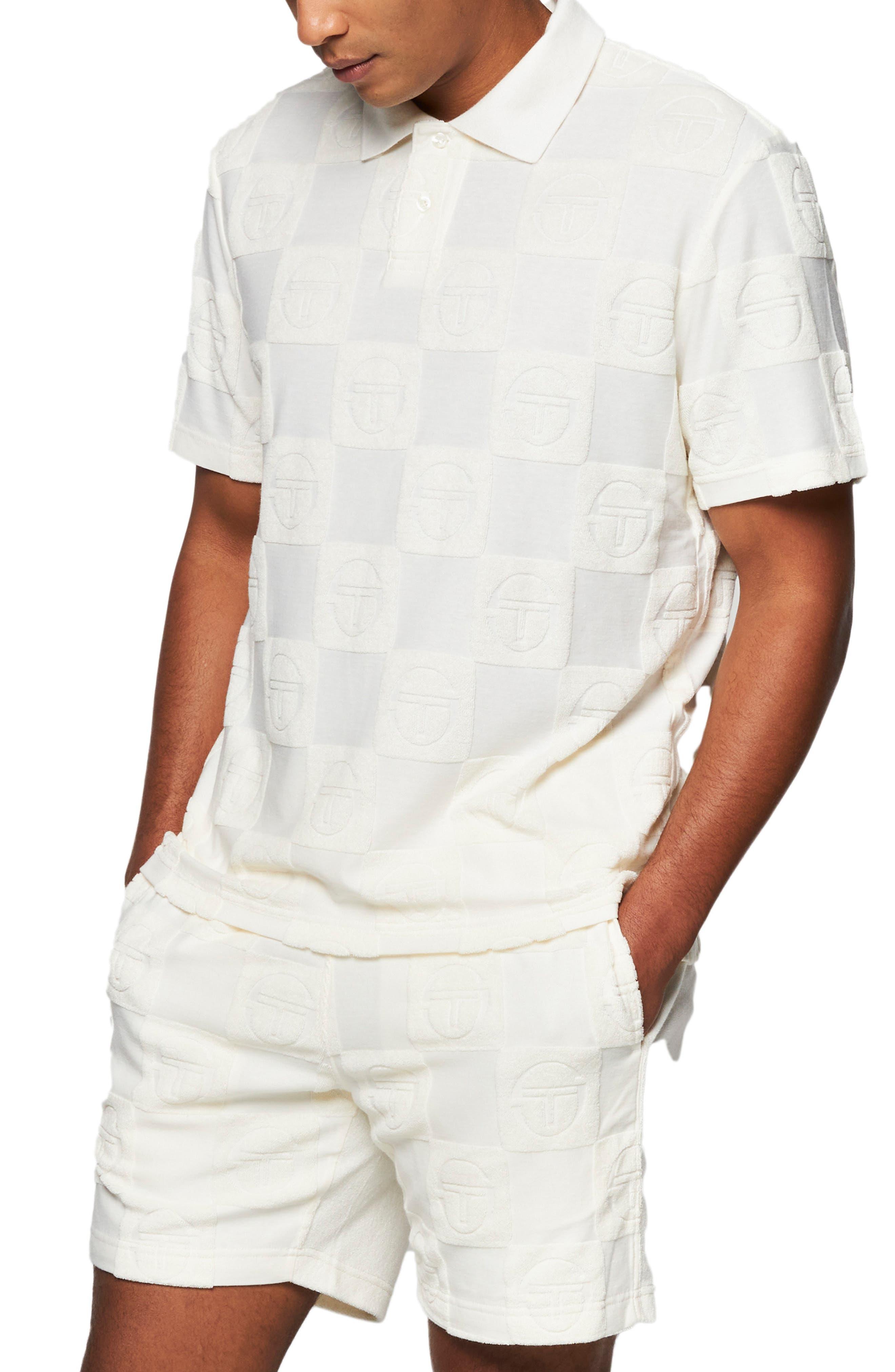 Sergio Tacchini Anzio Monogram Logo Jacquard Terry Cloth Polo in White for  Men