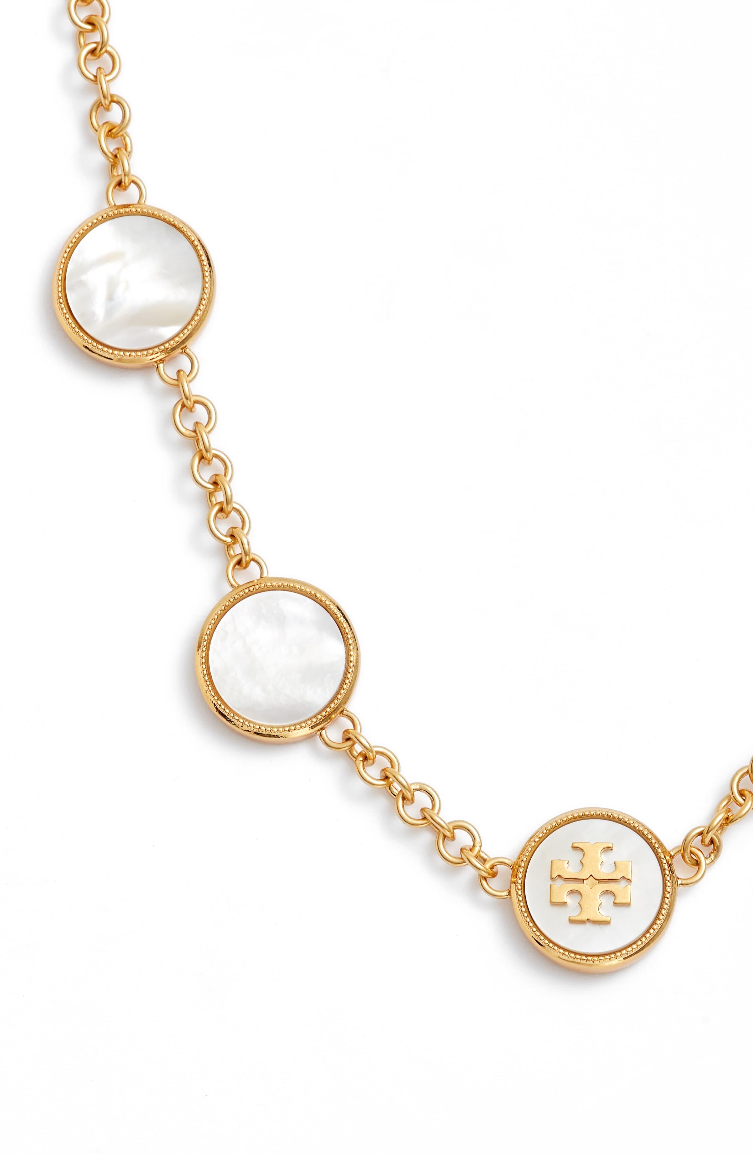 Tory Burch Motherofpearl Station Necklace in Mother of Pearl