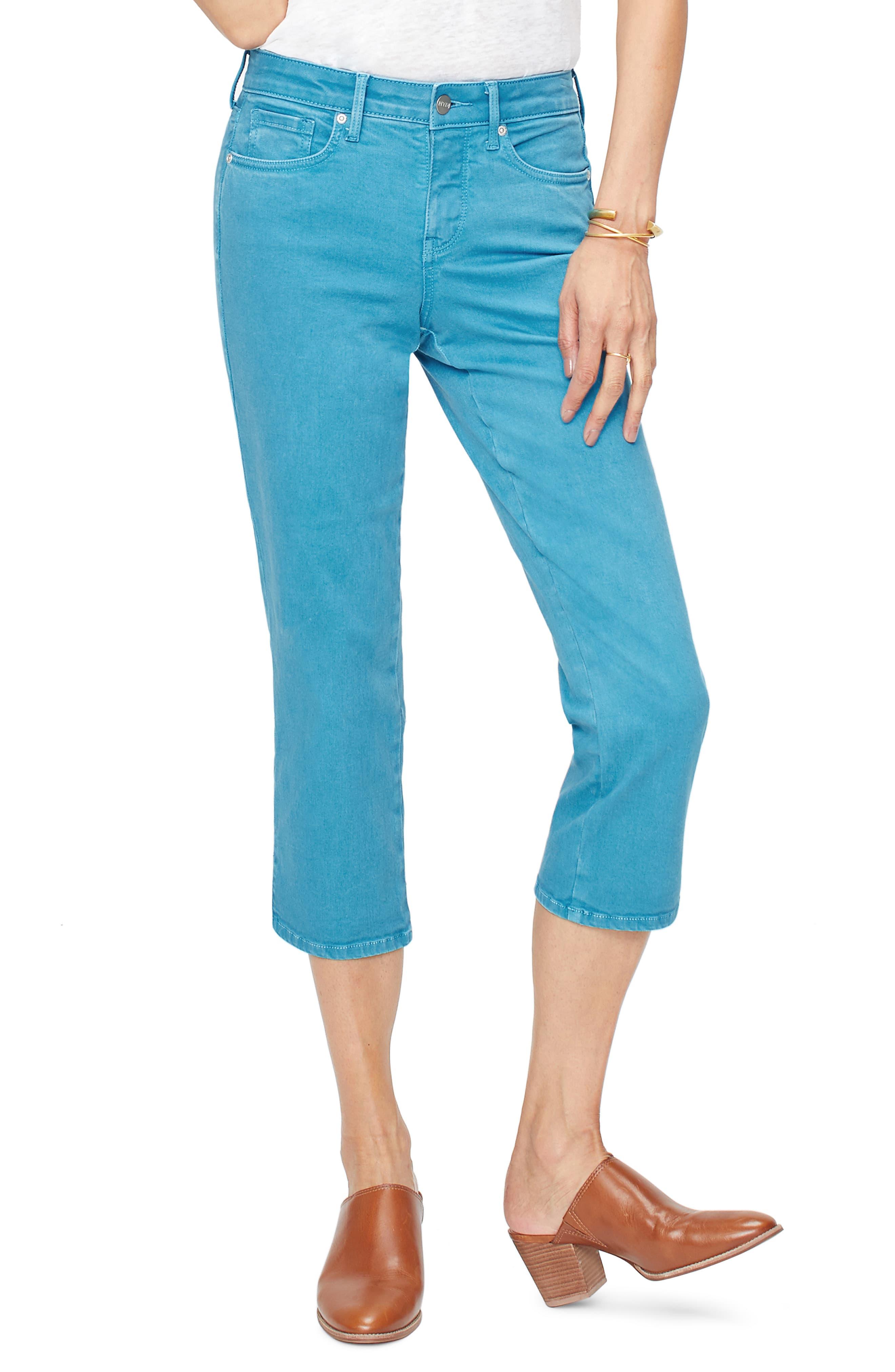 NYDJ Denim Side Slit Capri Skinny Jeans in Blue - Lyst