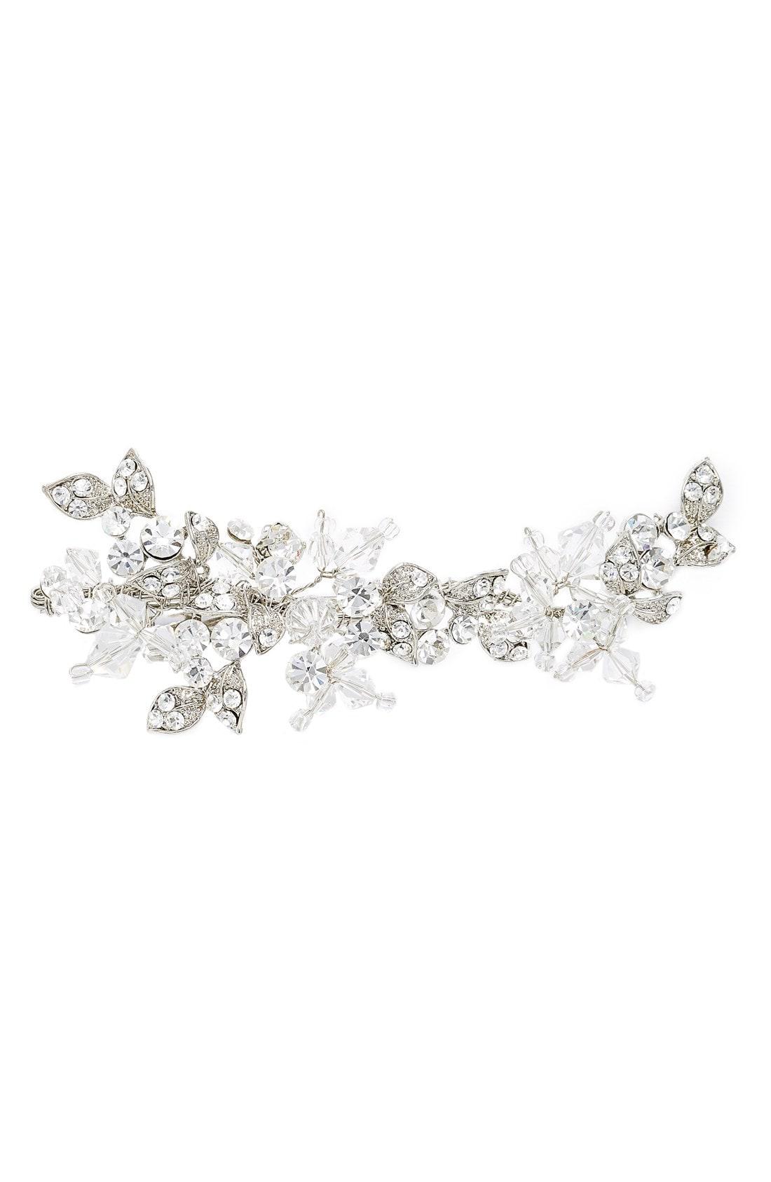 Brides Hairpins Olivia Jeweled Hair Clip In Antique Platinum