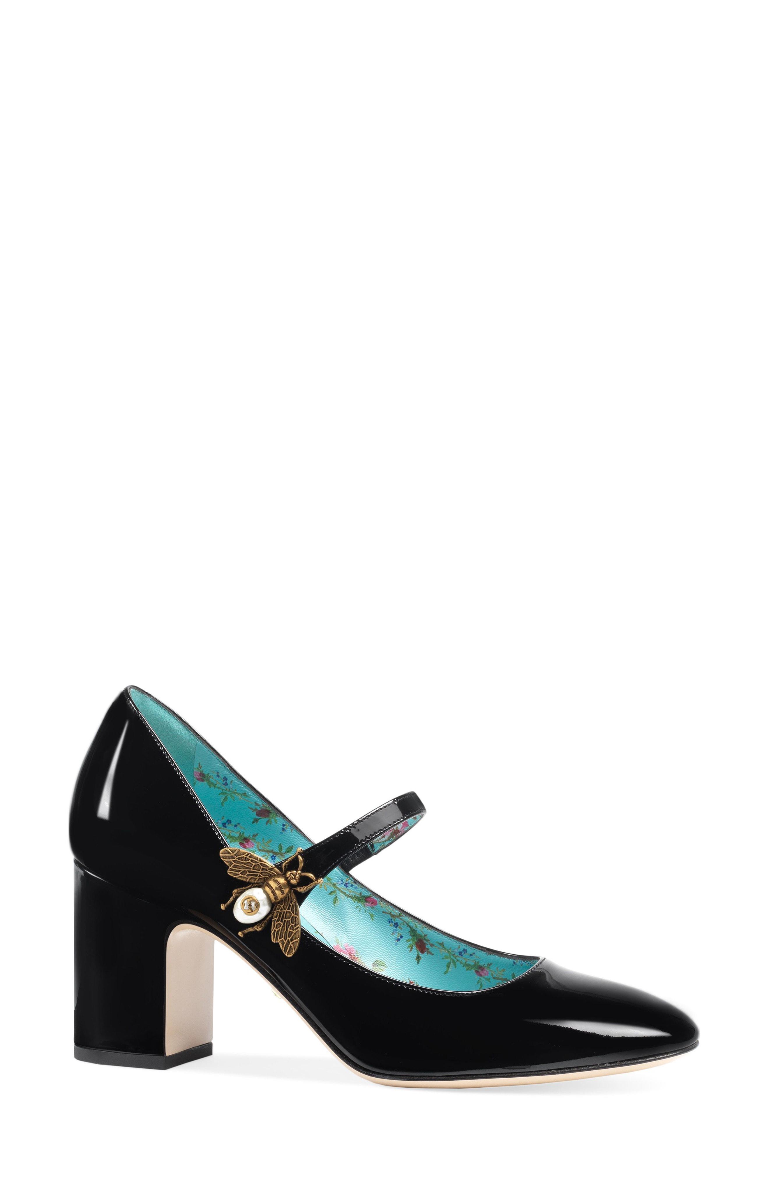 Gucci Lois Bee Mary Jane Pump in Black Leather (Black) - Lyst