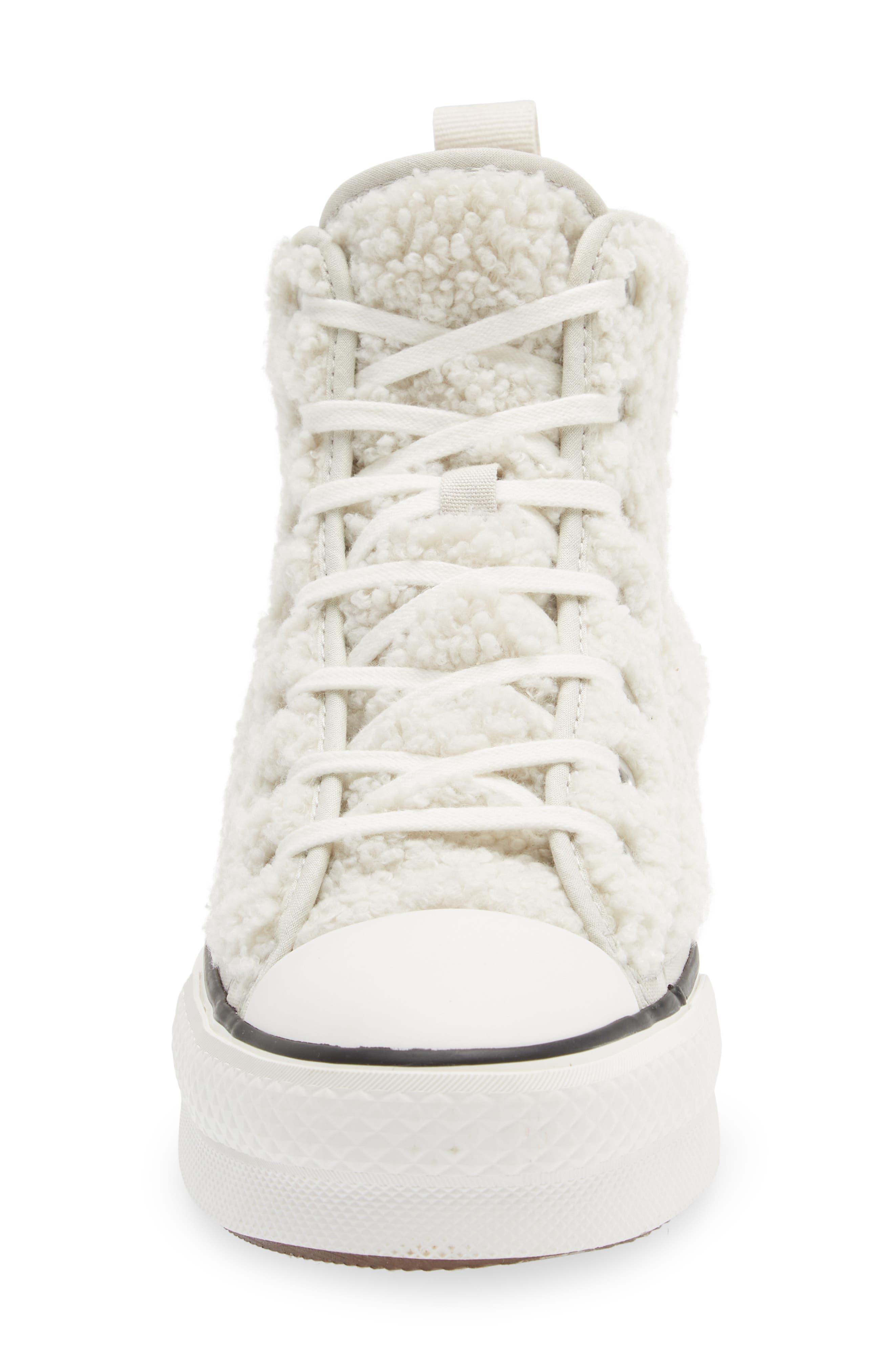 Converse Kids' Chuck Taylor® All Star® Eva Lift Faux Fur High Top Sneaker  in White | Lyst