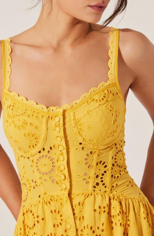 Astr Yamila Cotton Eyelet High-Low Dress in Yellow | Lyst Astr Yamila Cotton Eyelet High-Low Dress in Yellow | Lyst