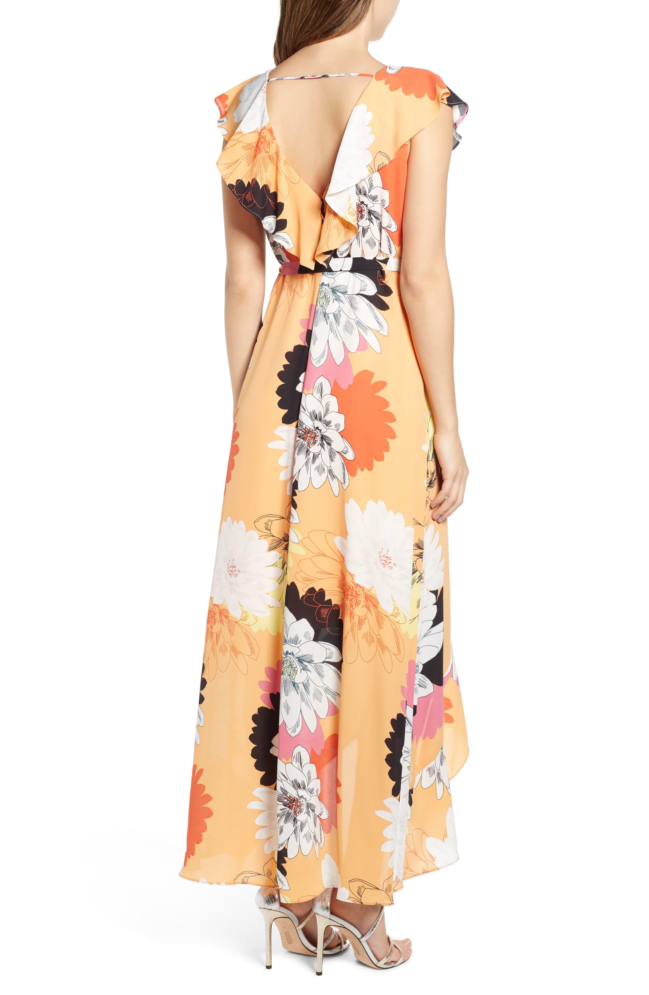 leith ruffle wrap maxi dress