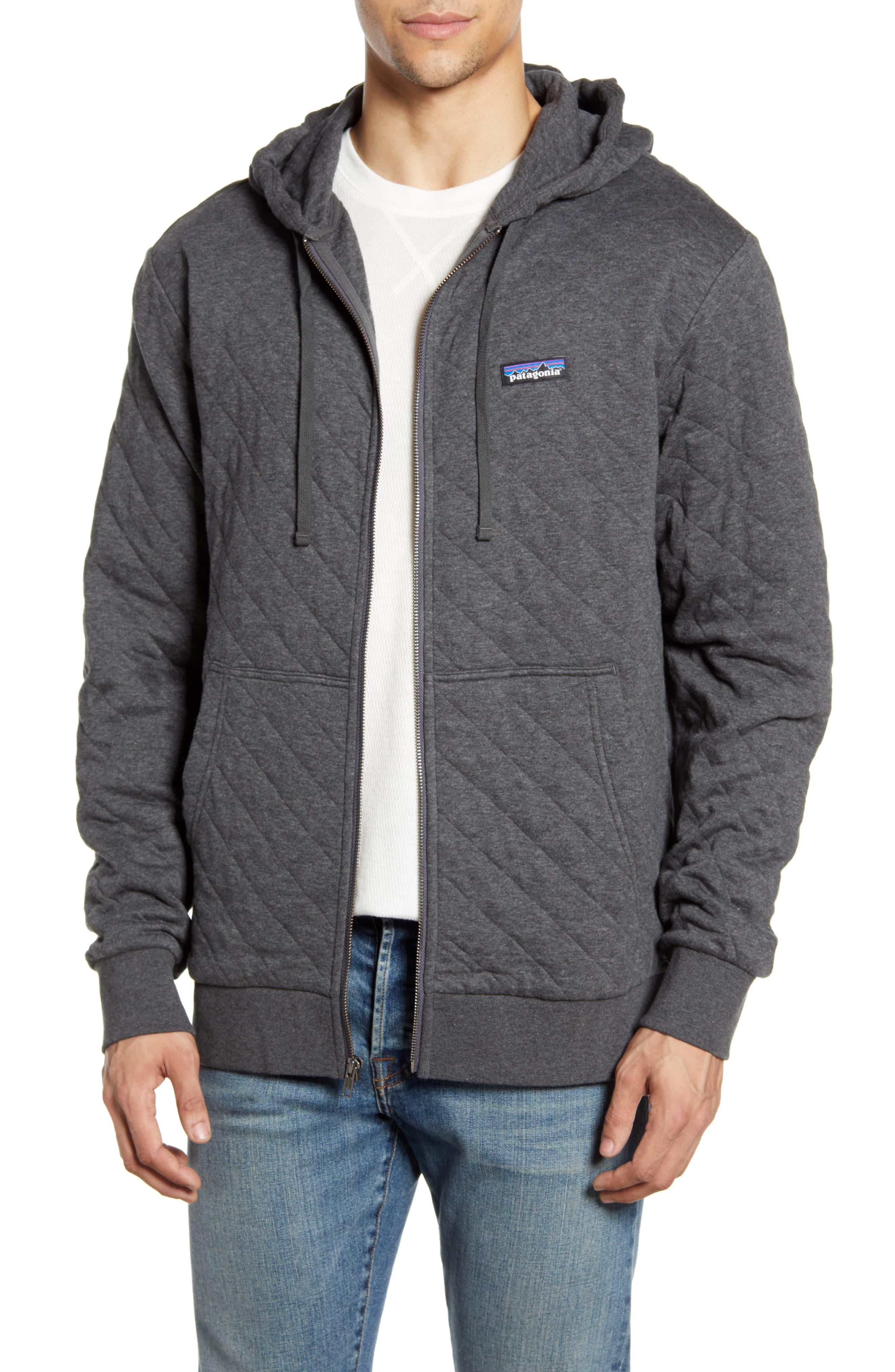 Patagonia Cotton Quilted Zip Hoodie in Gray for Men - Lyst