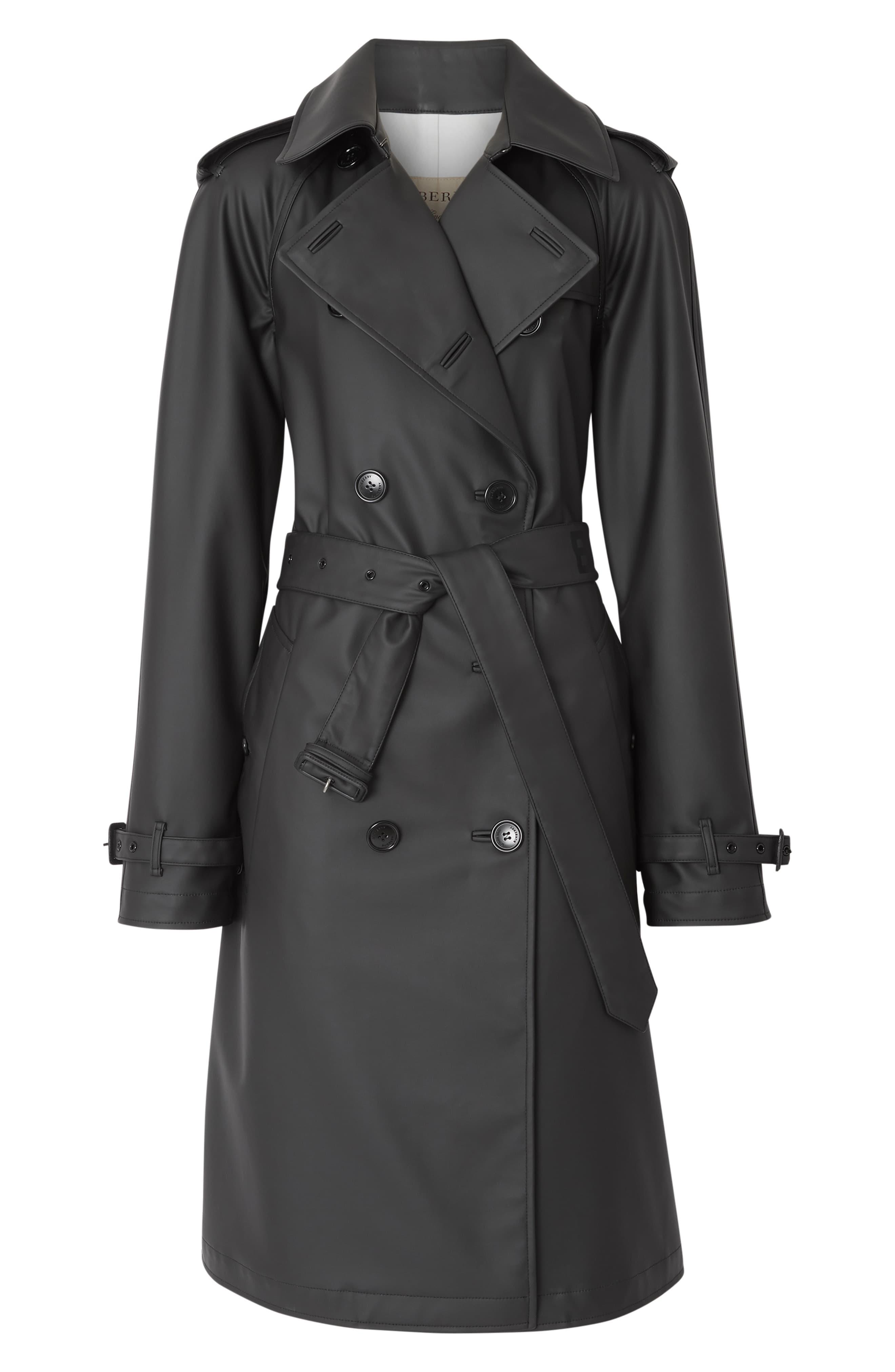 Burberry Curradine Waterproof Rubberized Trench Coat in Black - Lyst