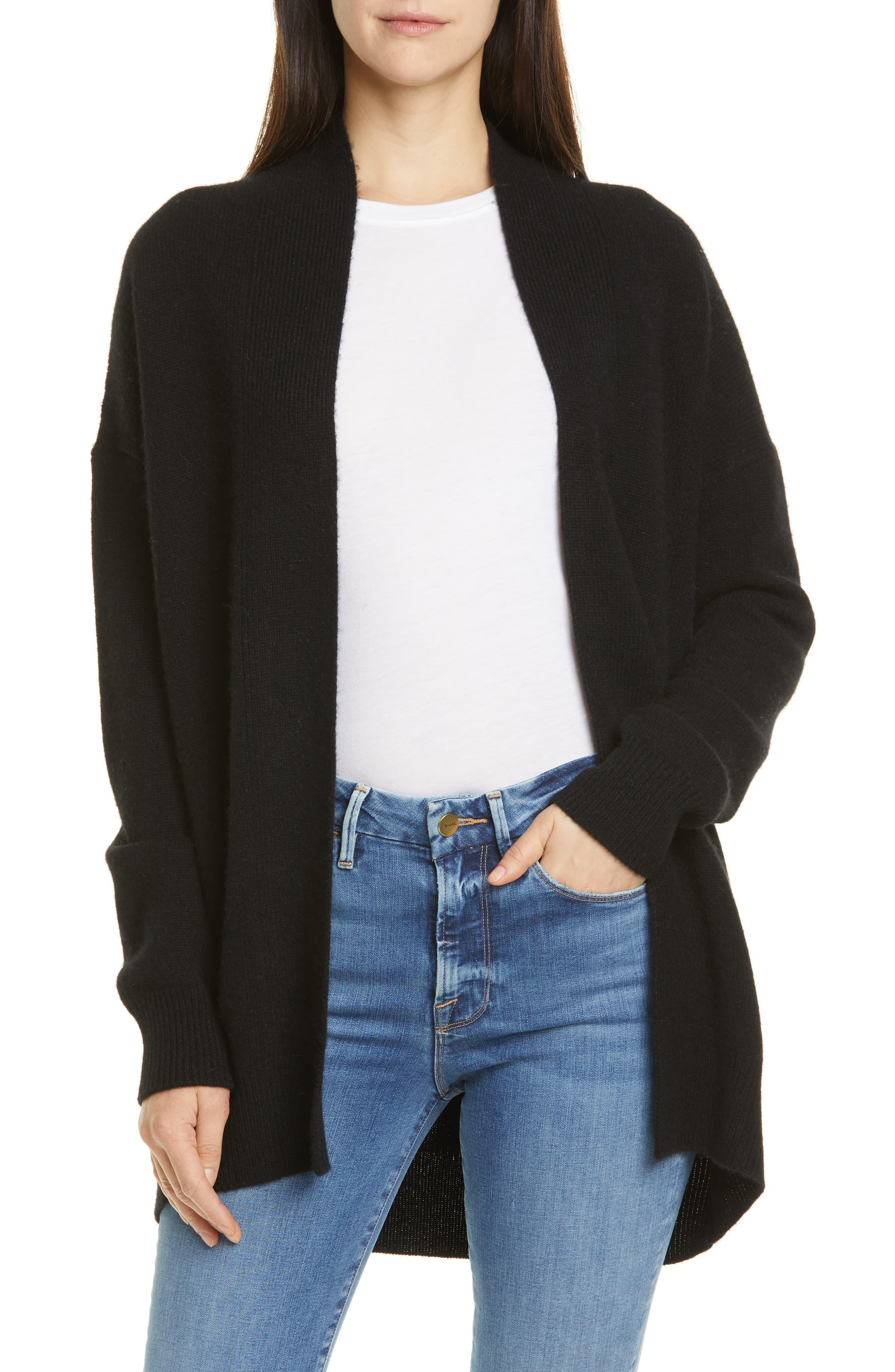 vince black cashmere cardigan