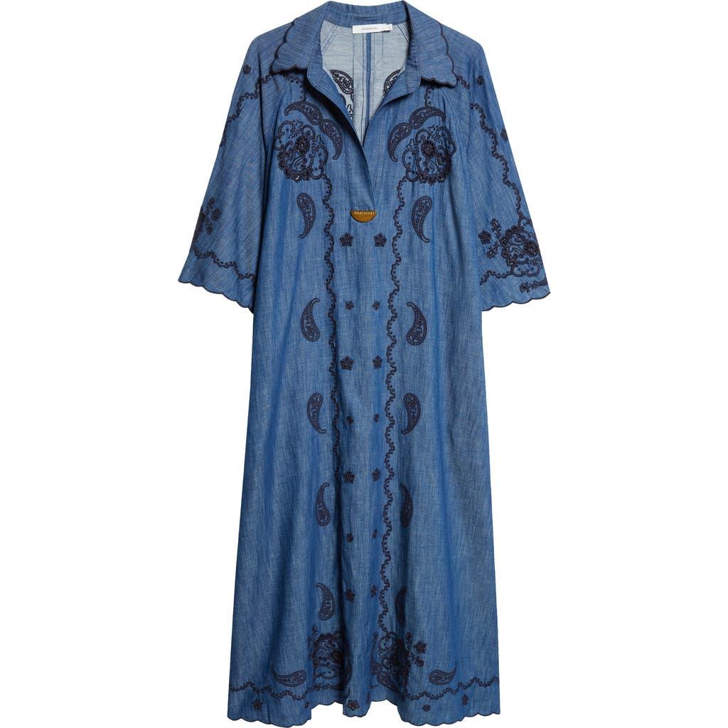 green emerald velvet dress Rockmount Women's Flying Swallow Embroidered Denim Shirt Dress main image 1