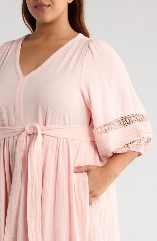 Caslon Belted Cotton Maxi Dress in Pink Lyst