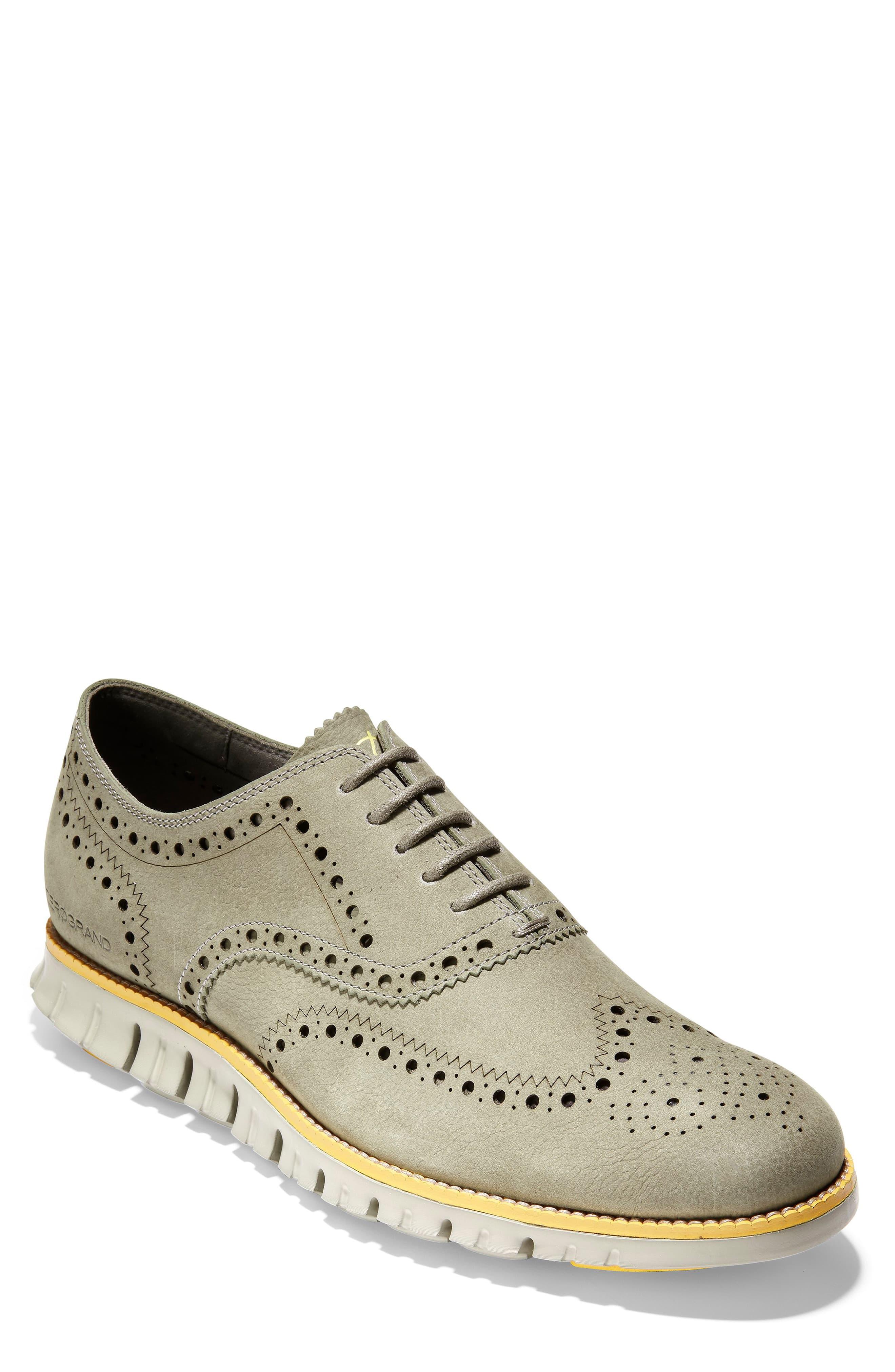 cole haan zerogrand green suede wingtip oxfords