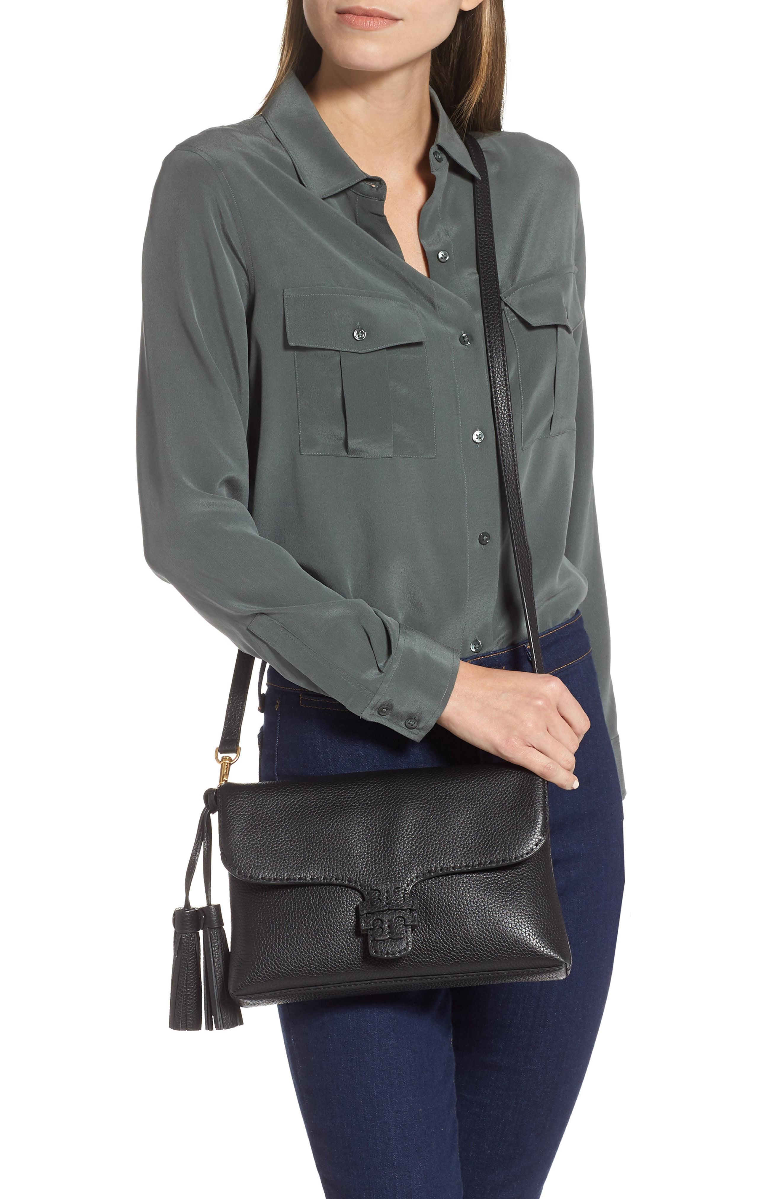 Tory Burch Mcgraw Foldover Crossbody Bag In Black Paul Smith