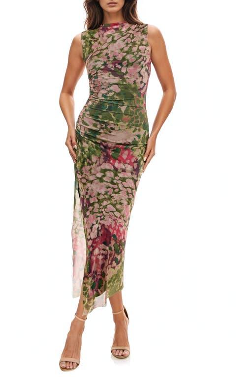 socialite floral shirred mesh dress Floral Shirred Mesh Dress (Women)