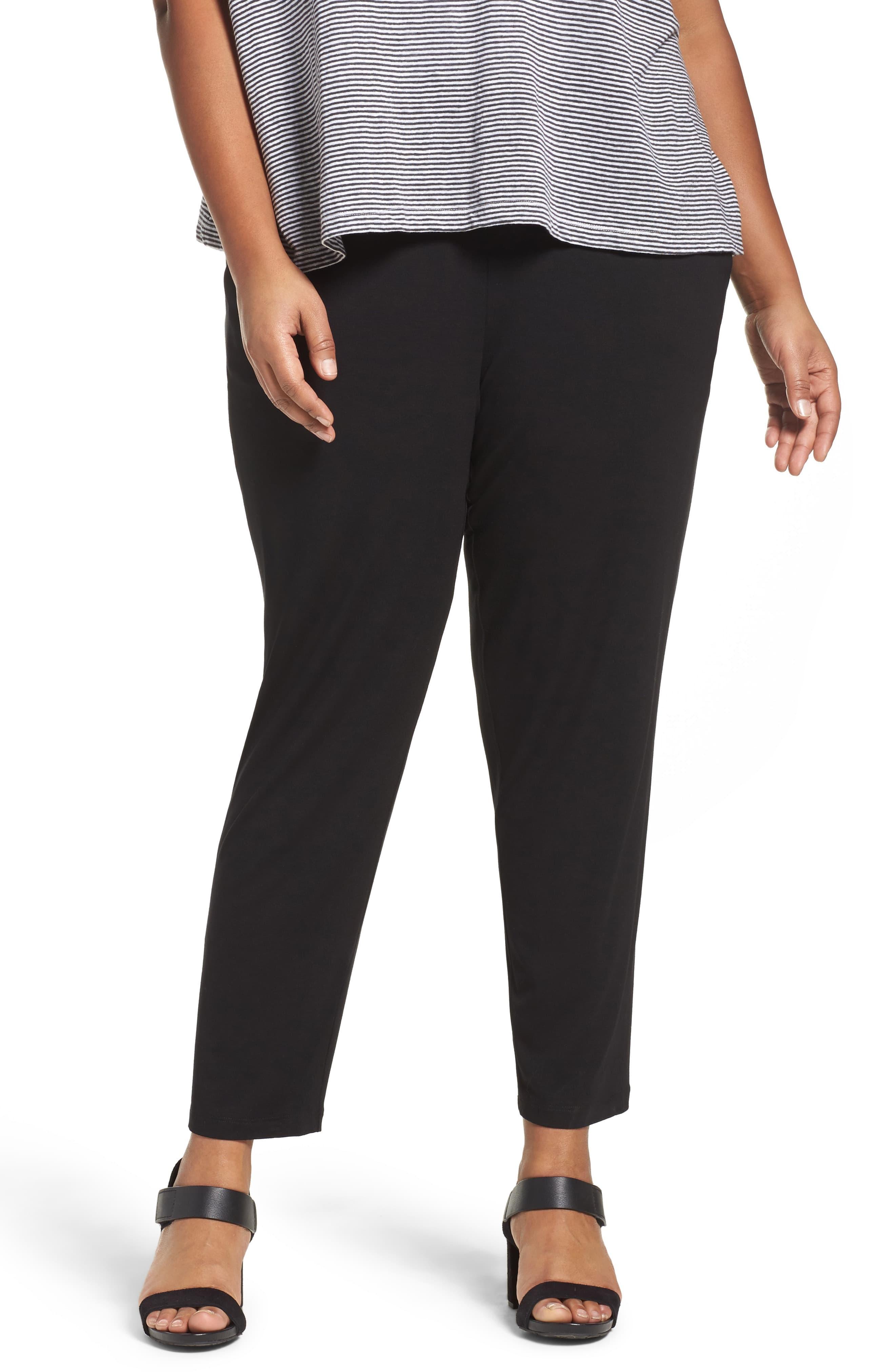 Eileen Fisher Crop Stretch Knit Pants in Black - Save 7% - Lyst