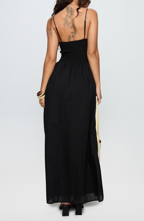 open lace back dress Long Black Prom Dress with Contrasting Beads -PromGirl Emerald / XSmall main image 1