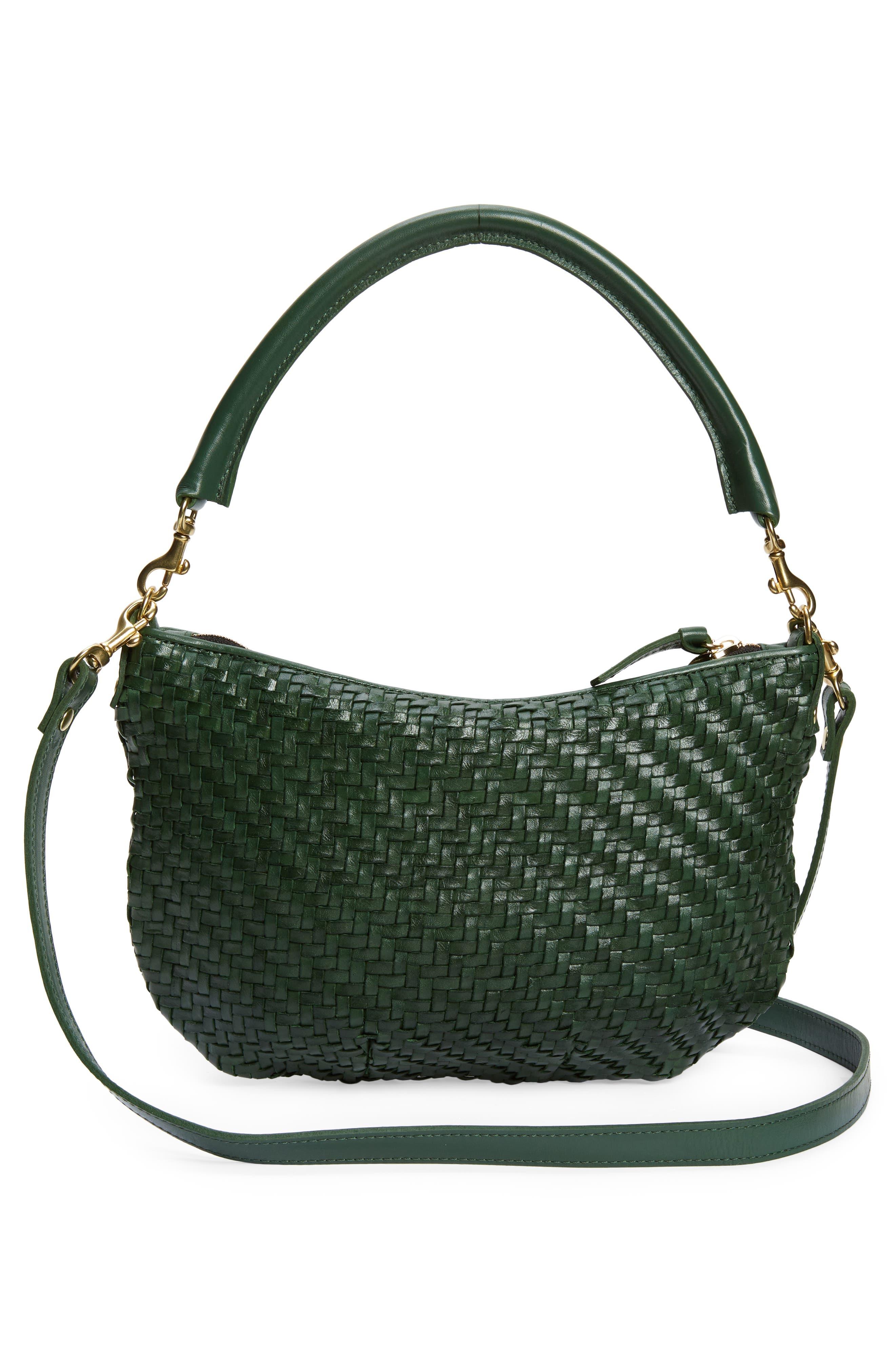 Petit Moyen Green Woven Messenger Bag