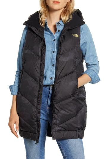 north face long vest