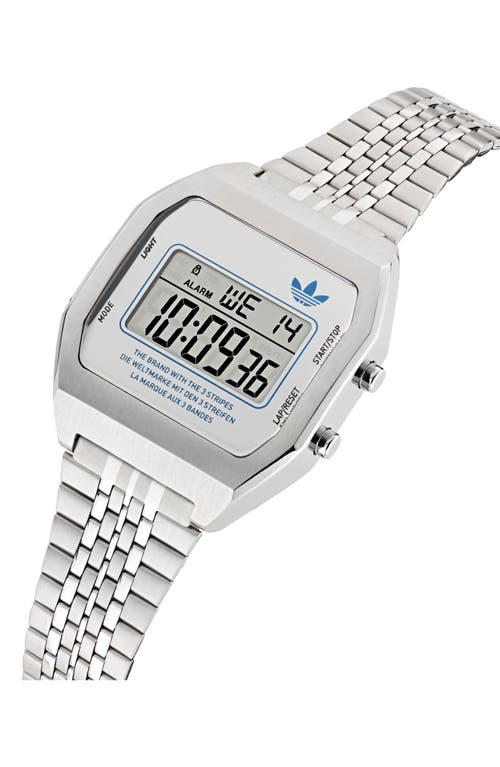 Adidas white digital watch best sale